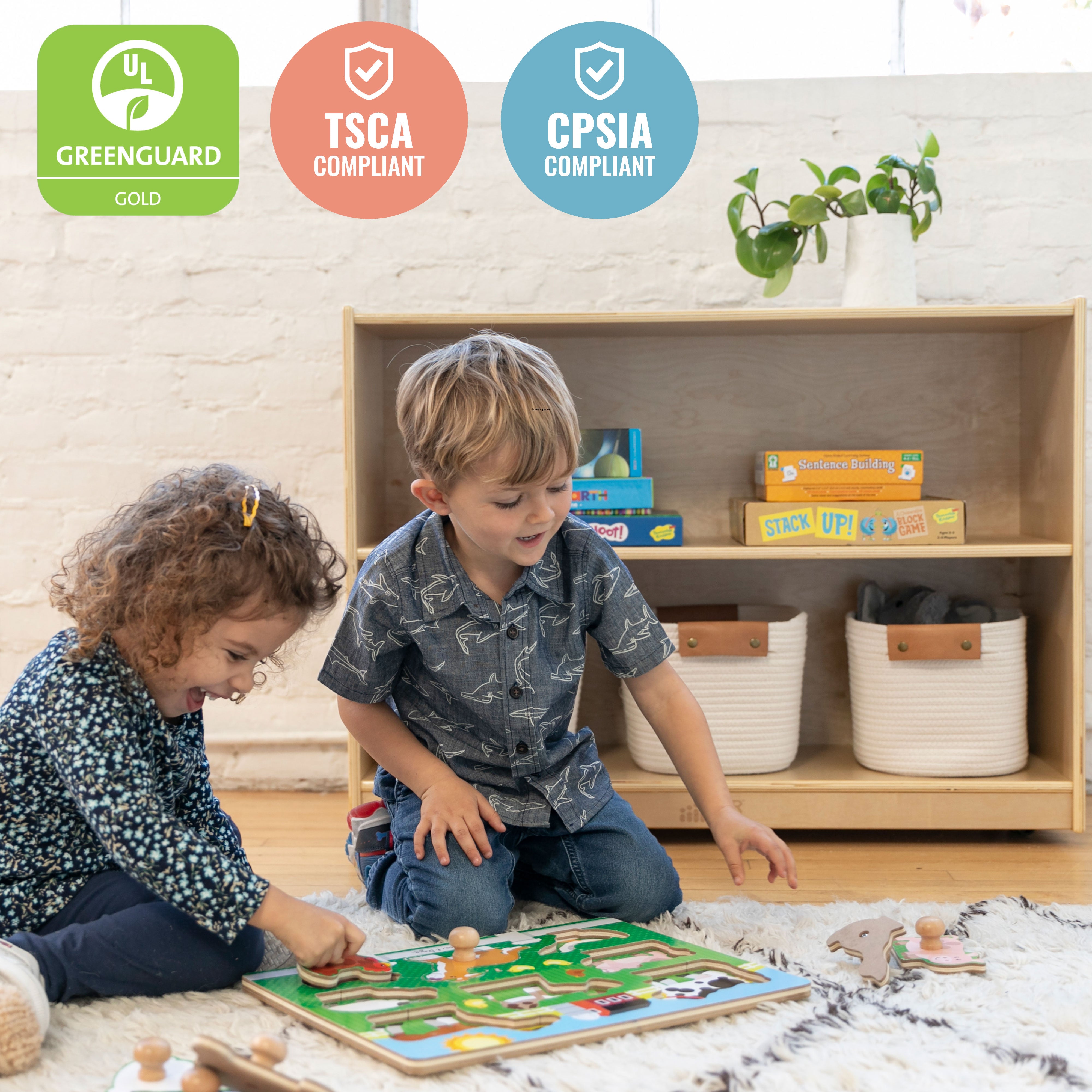 2-Shelf Mobile Storage Cabinet