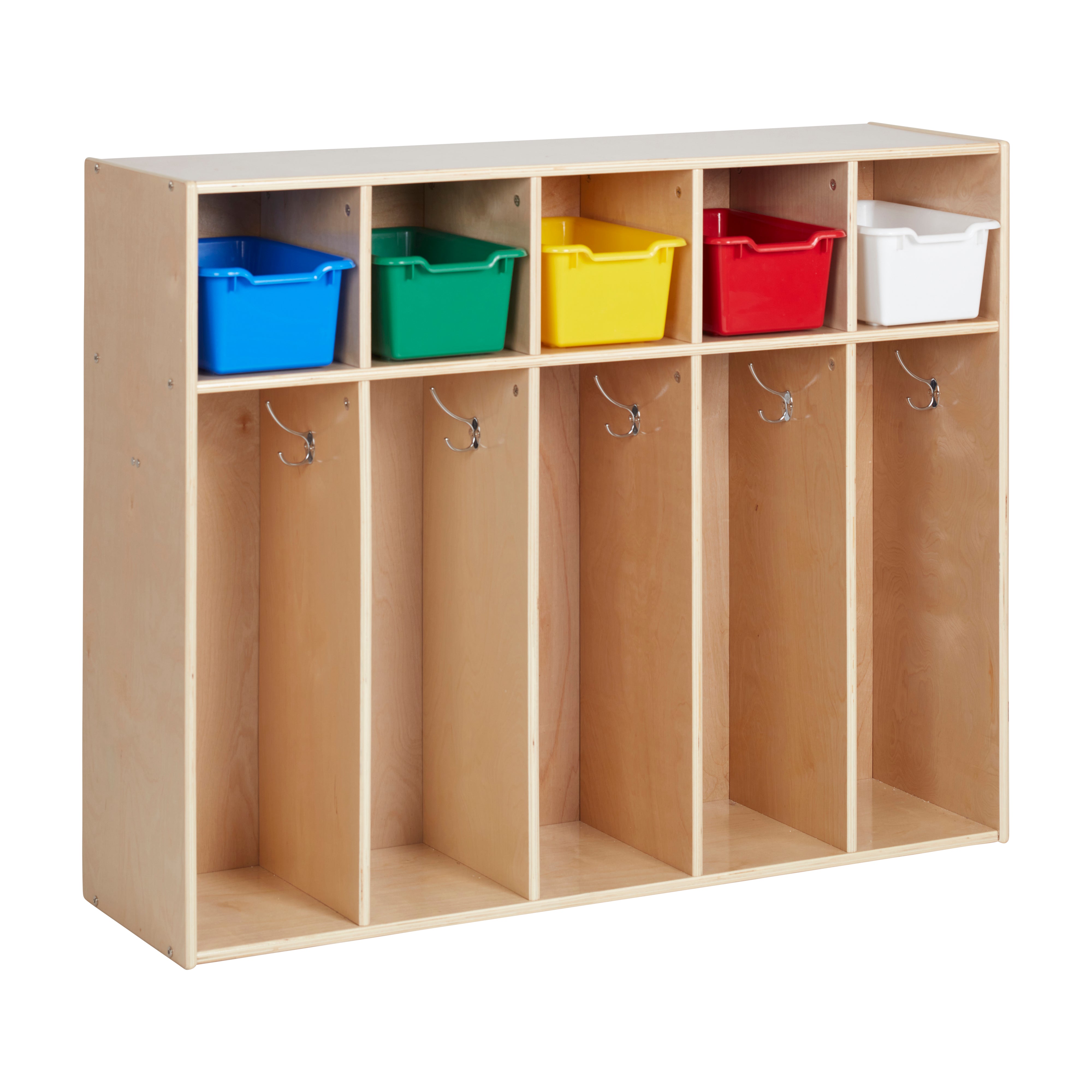 Streamline 5-Section Coat Locker with Scoop Front Storage Bins, Toddler Size