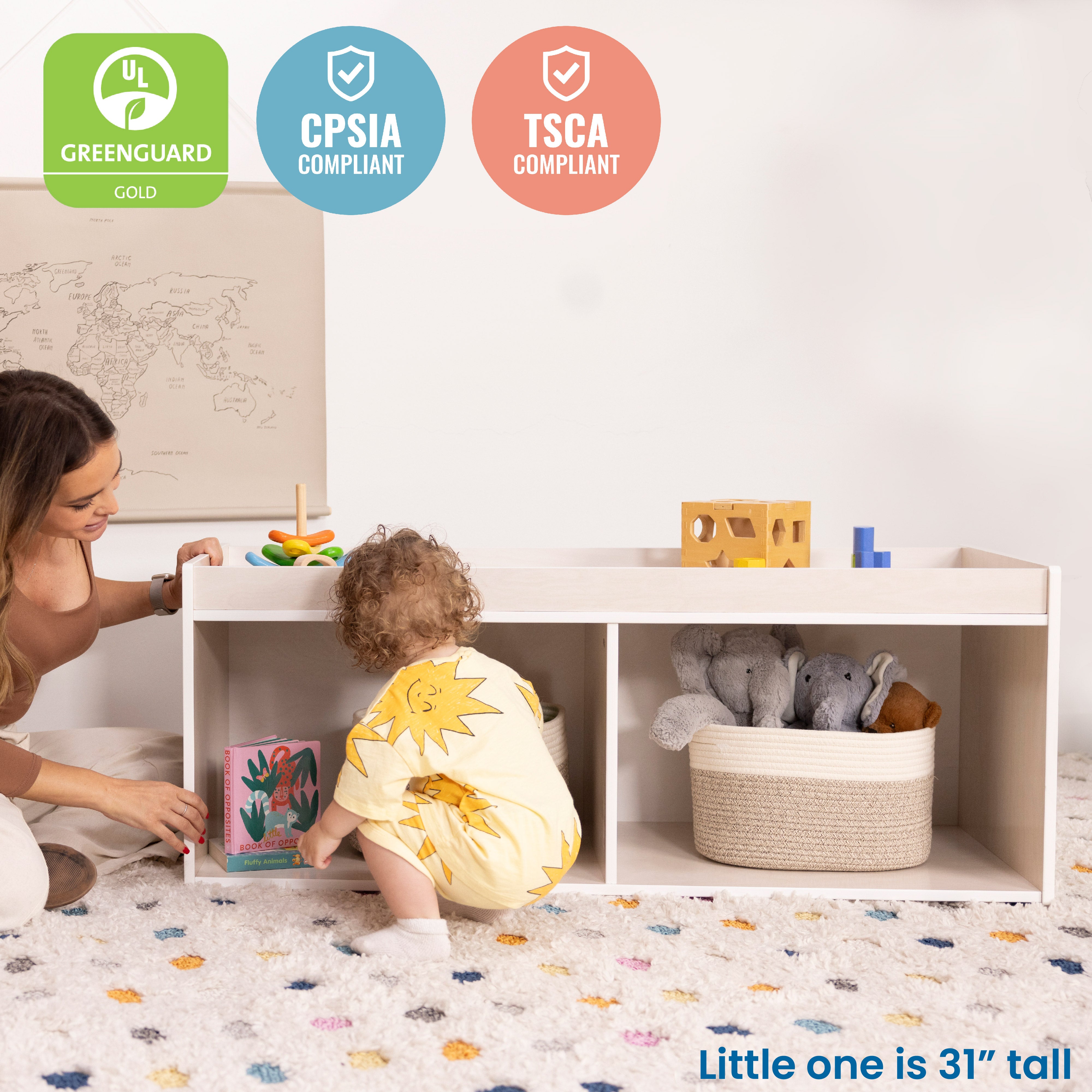 Storage Cabinet with Activity Top and Mirror