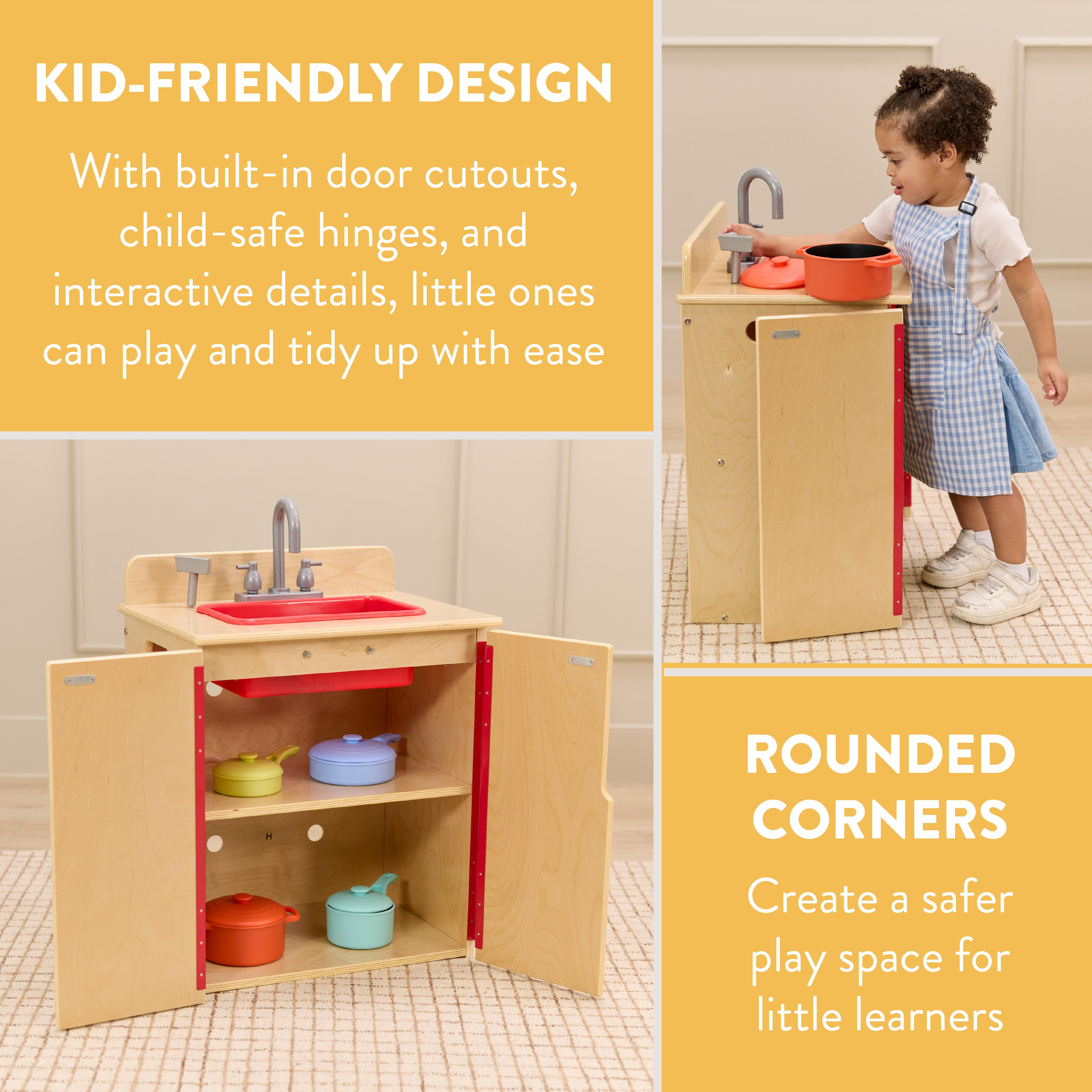 Chef's Station Kids Pretend Play Kitchen Sink