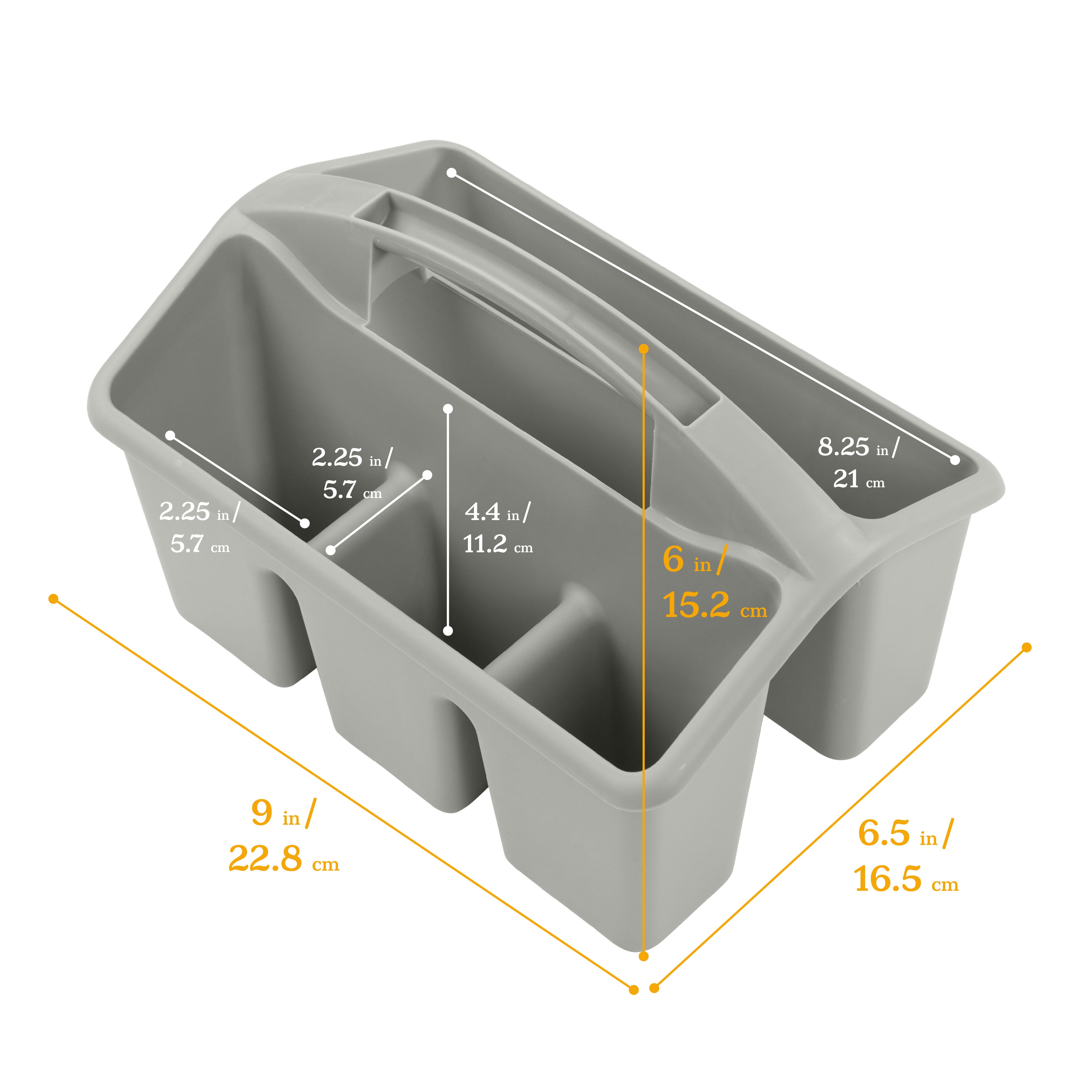 4-Compartment Small Plastic Caddy, 6-Pack