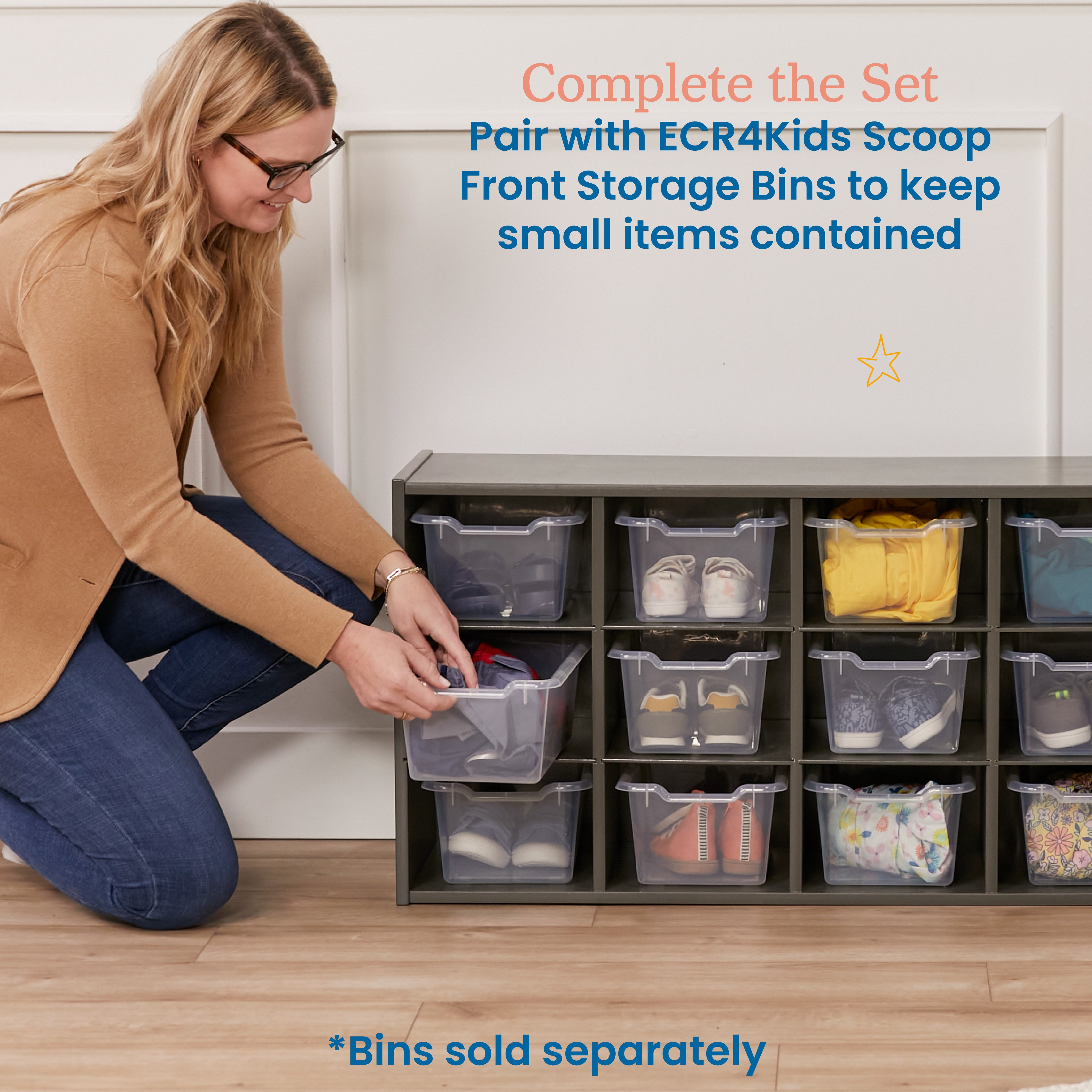 Streamline 15 Cubby Tray Storage Cabinet, 3x5