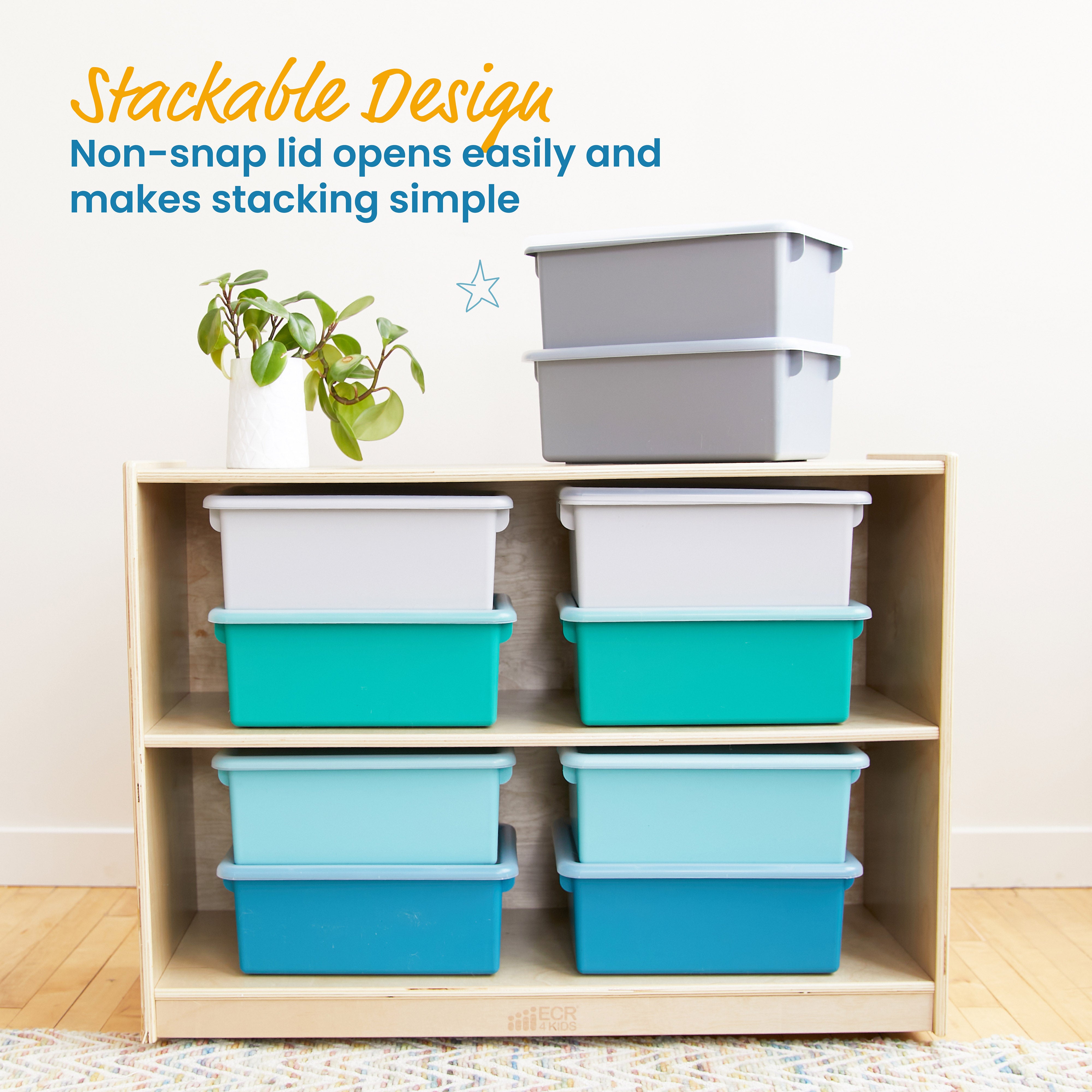 Cubby Storage Bin with Lid, 10-Piece