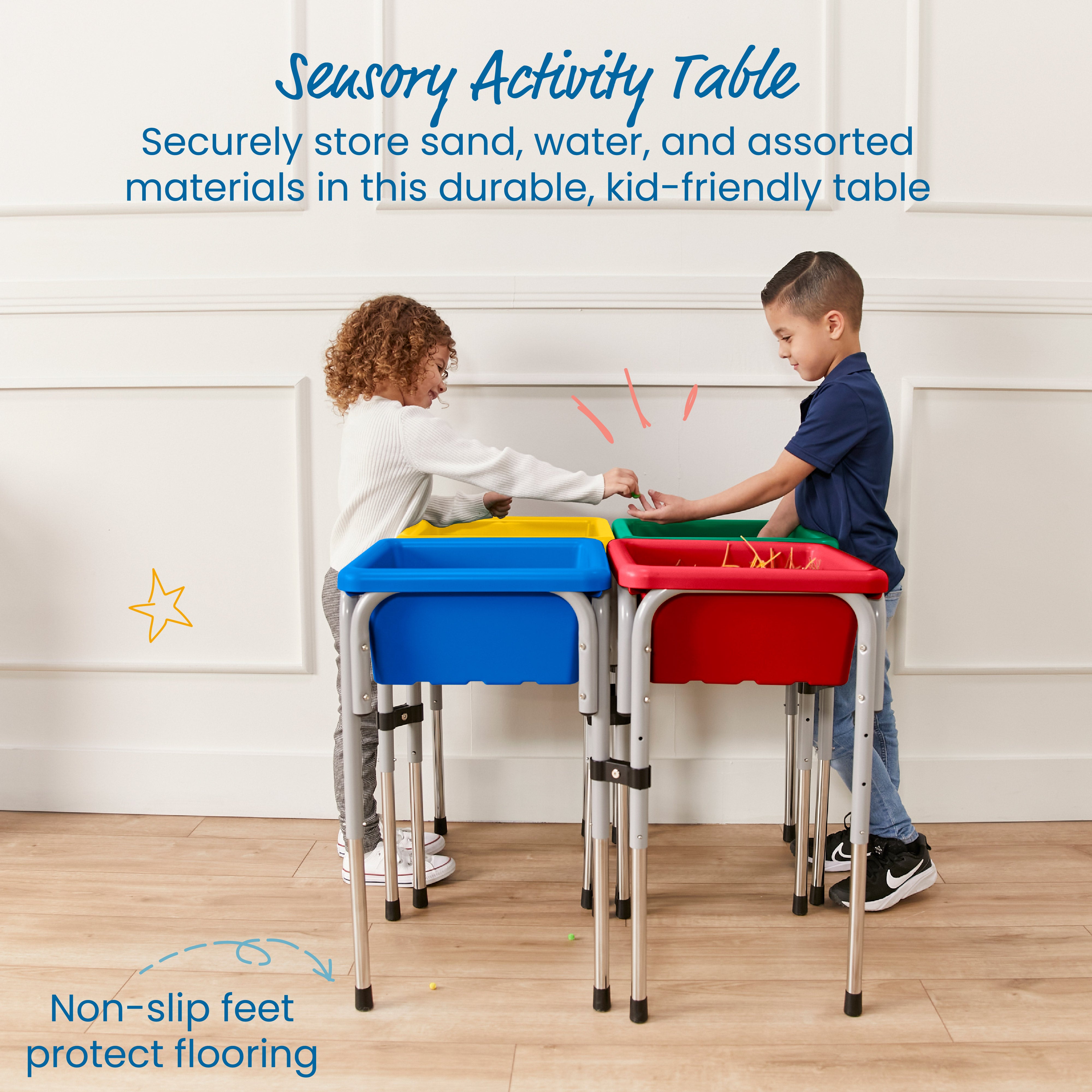 4-Station Sand and Water Adjustable Play Table