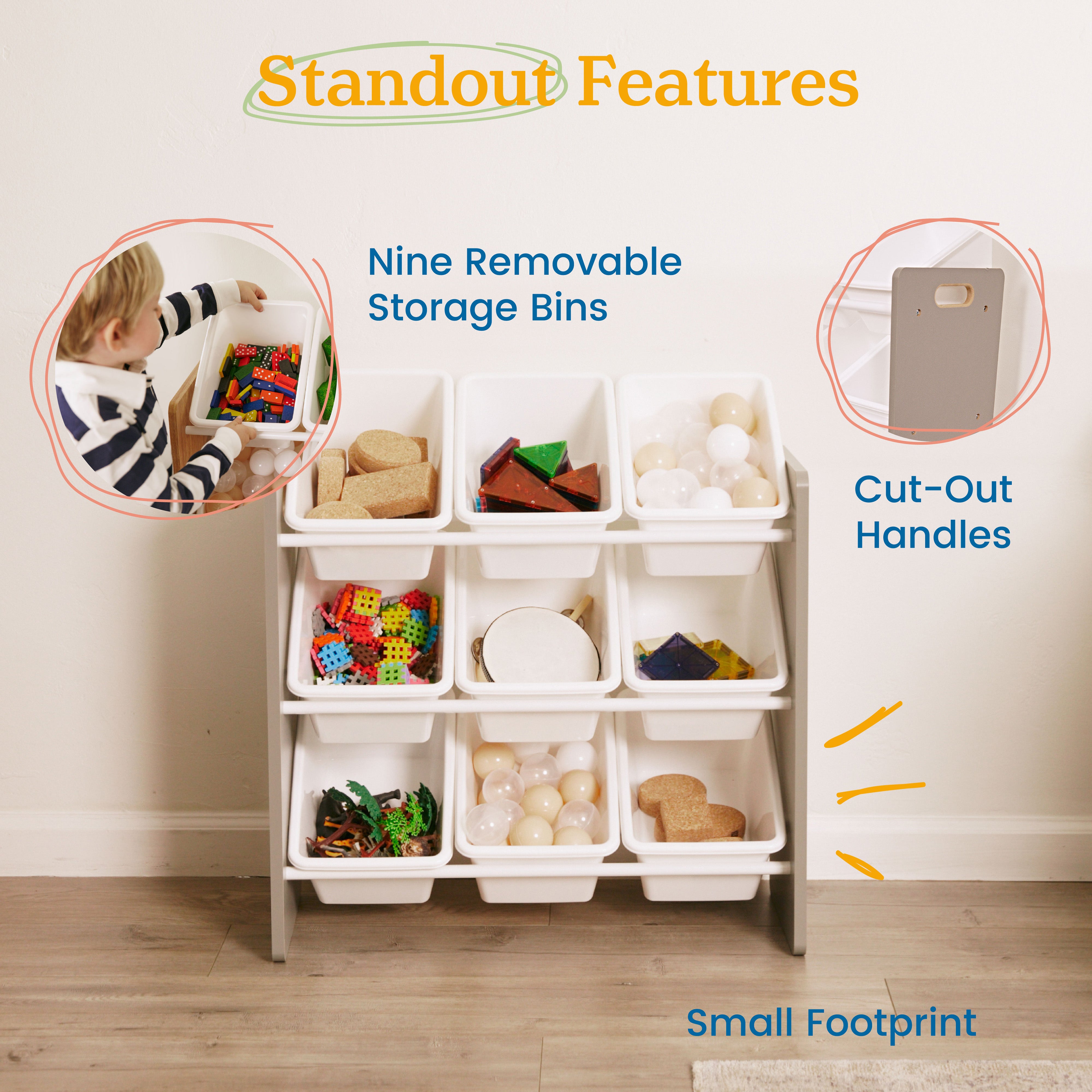 3-Tier Organizer with 9 Bins