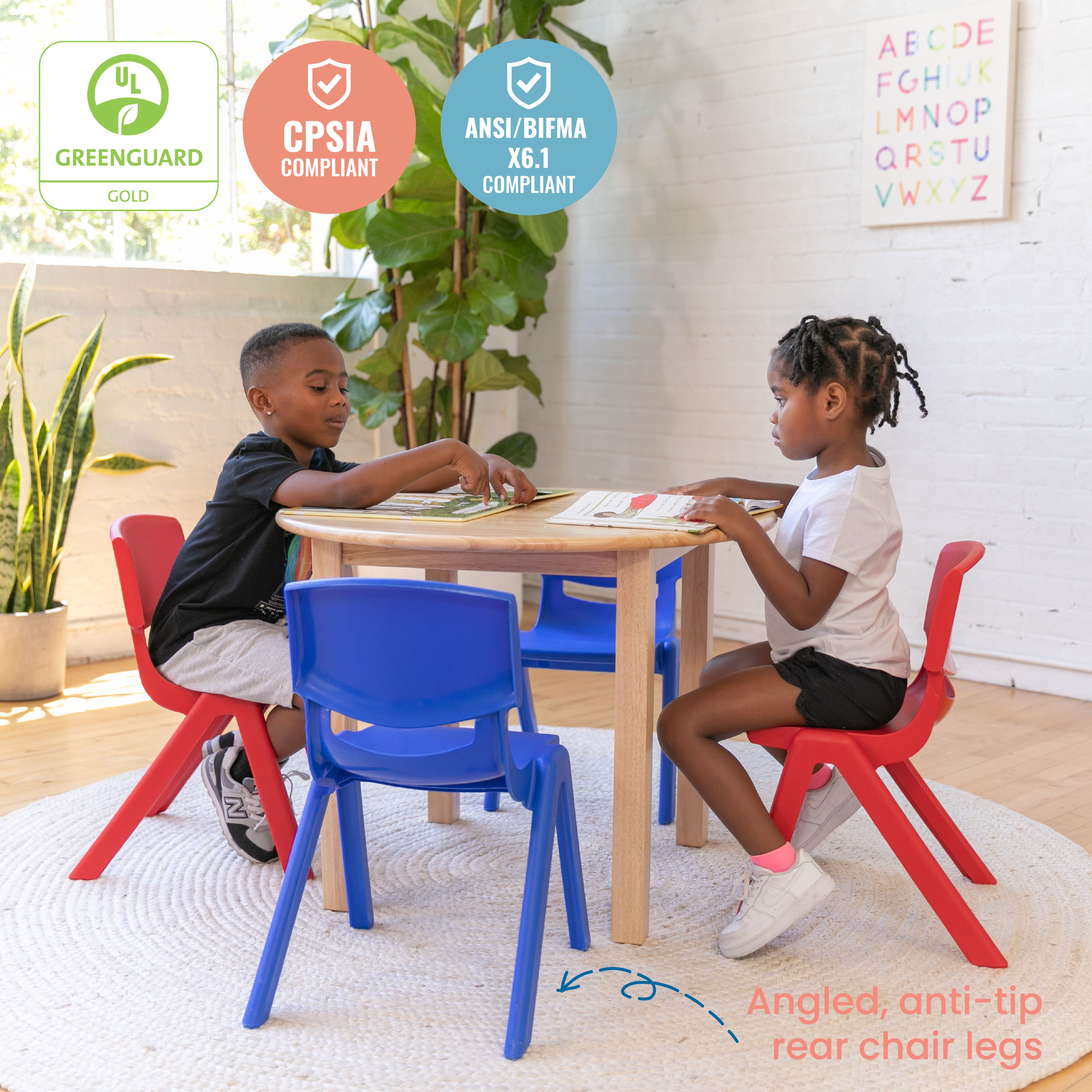 12in Plastic School Stack Chair, 10-Piece