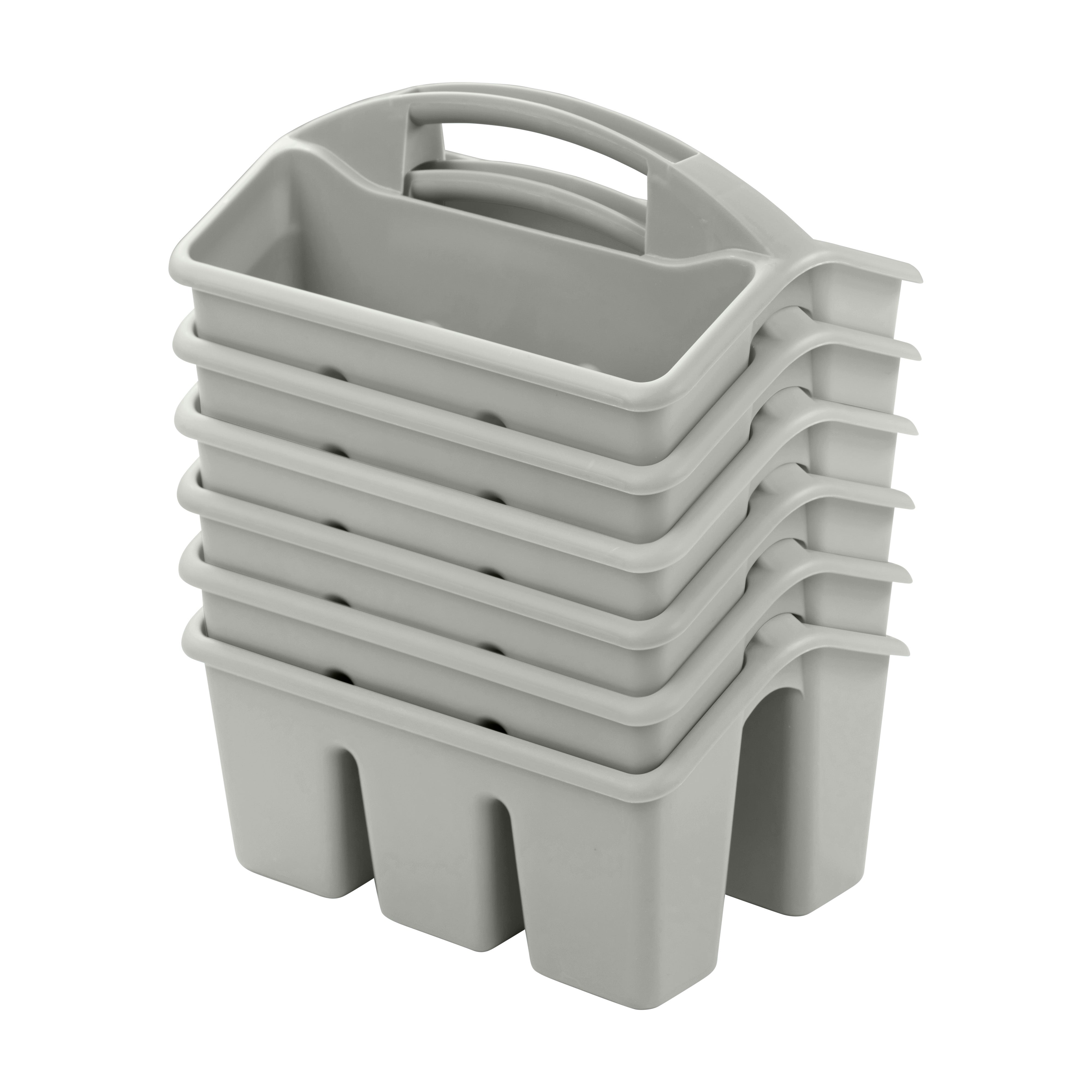 4-Compartment Small Plastic Caddy, 6-Pack