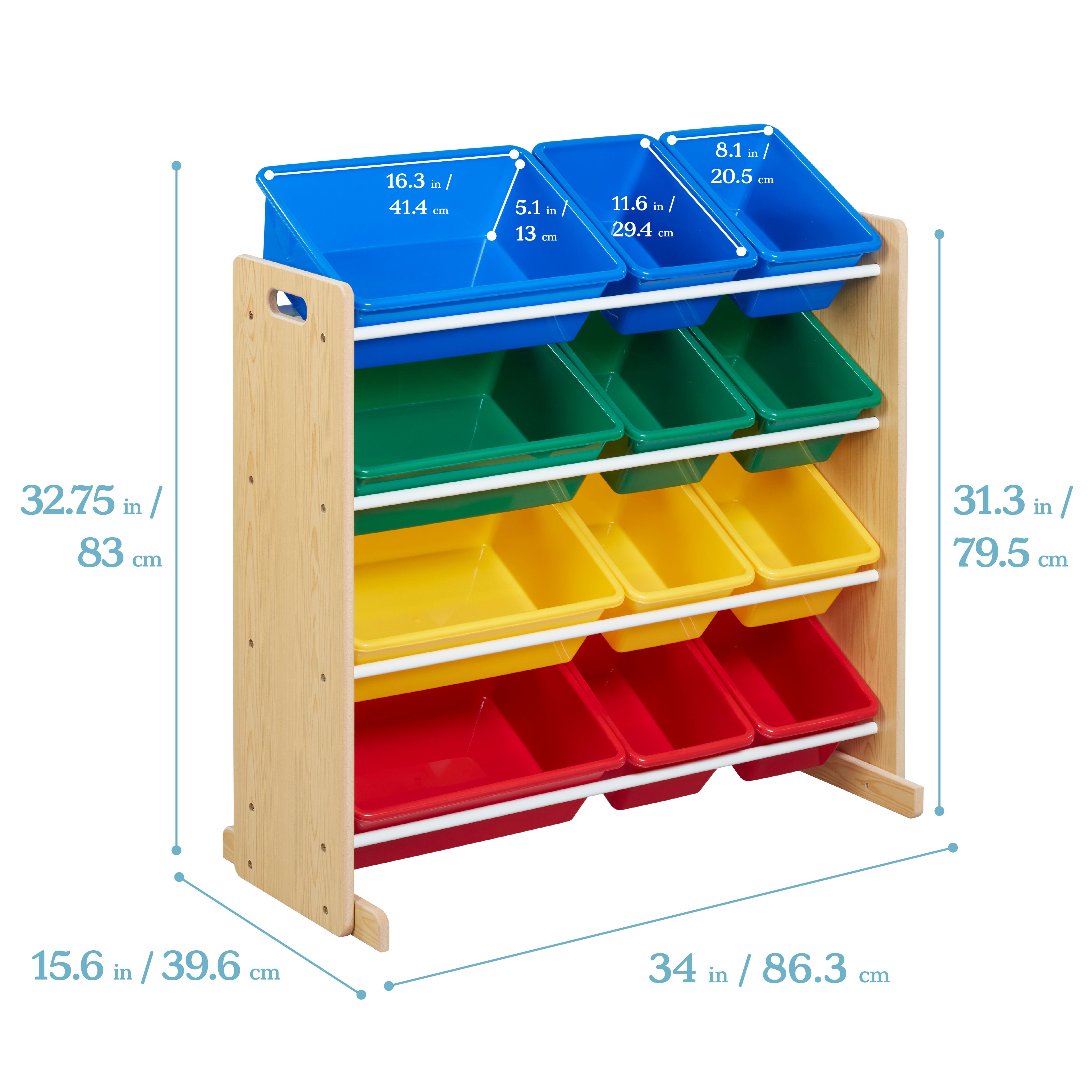4-Tier Organizer with 12 Bins