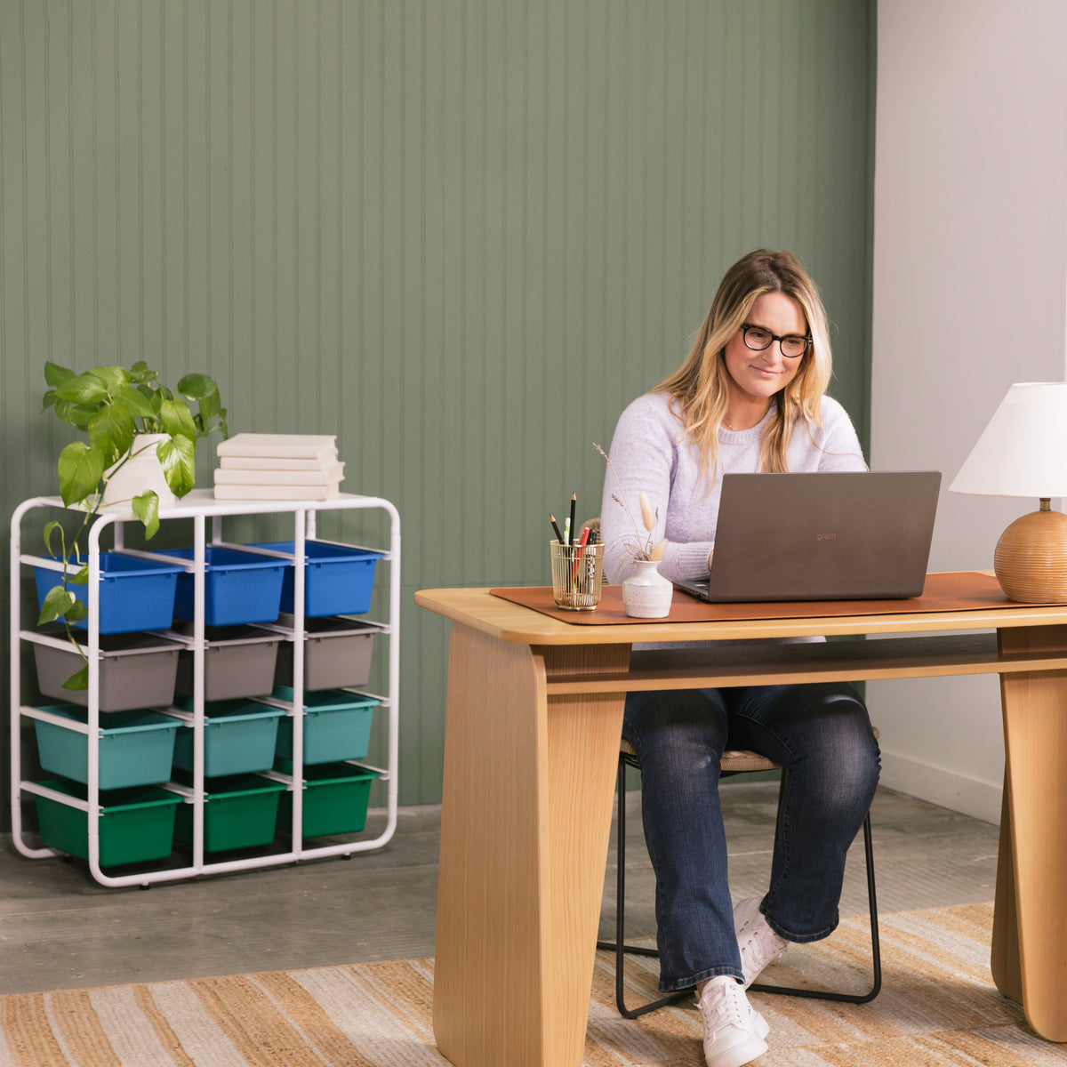 4-Tier Storage Rack with 12 Cubby Bins, 4x3