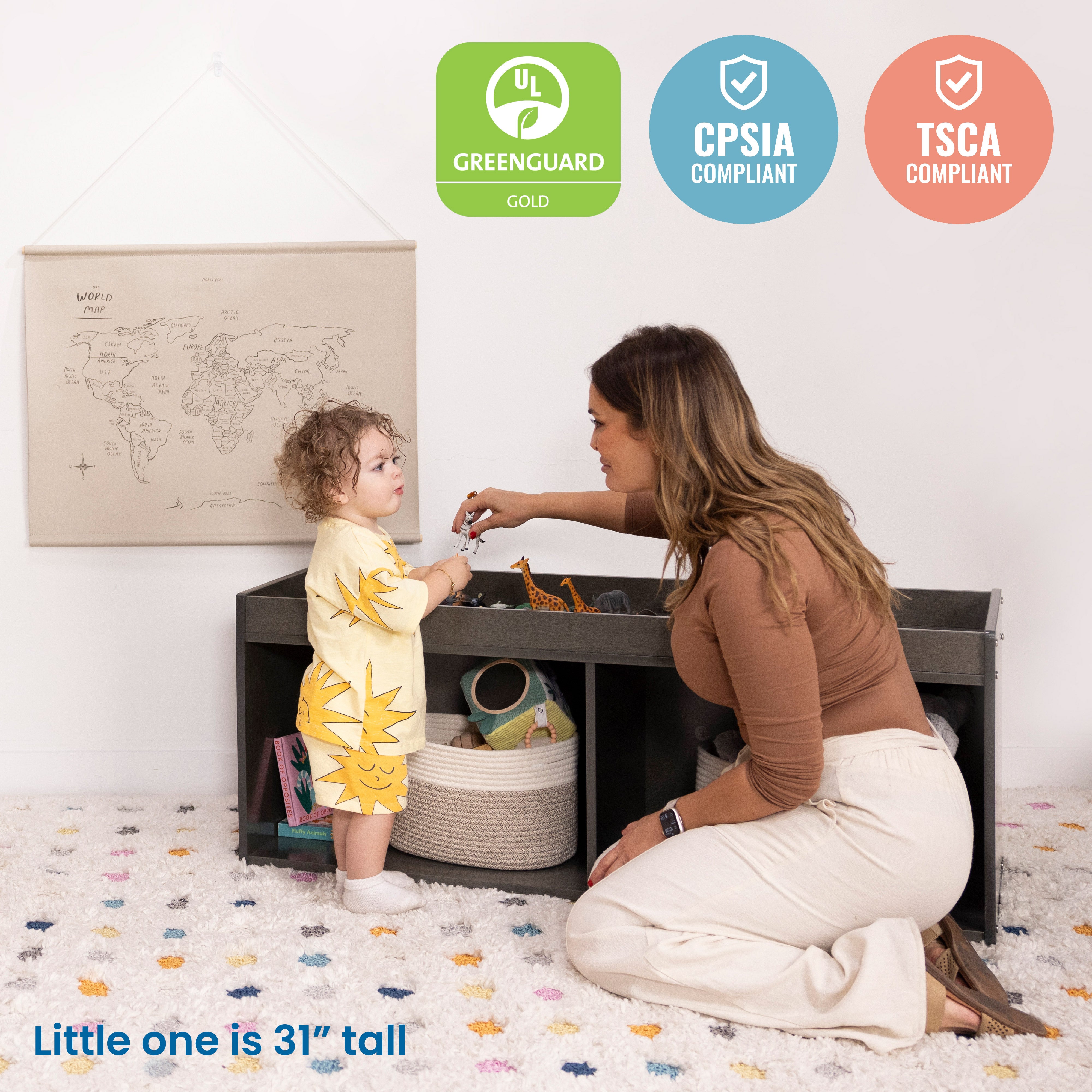 Storage Cabinet with Activity Top and Mirror