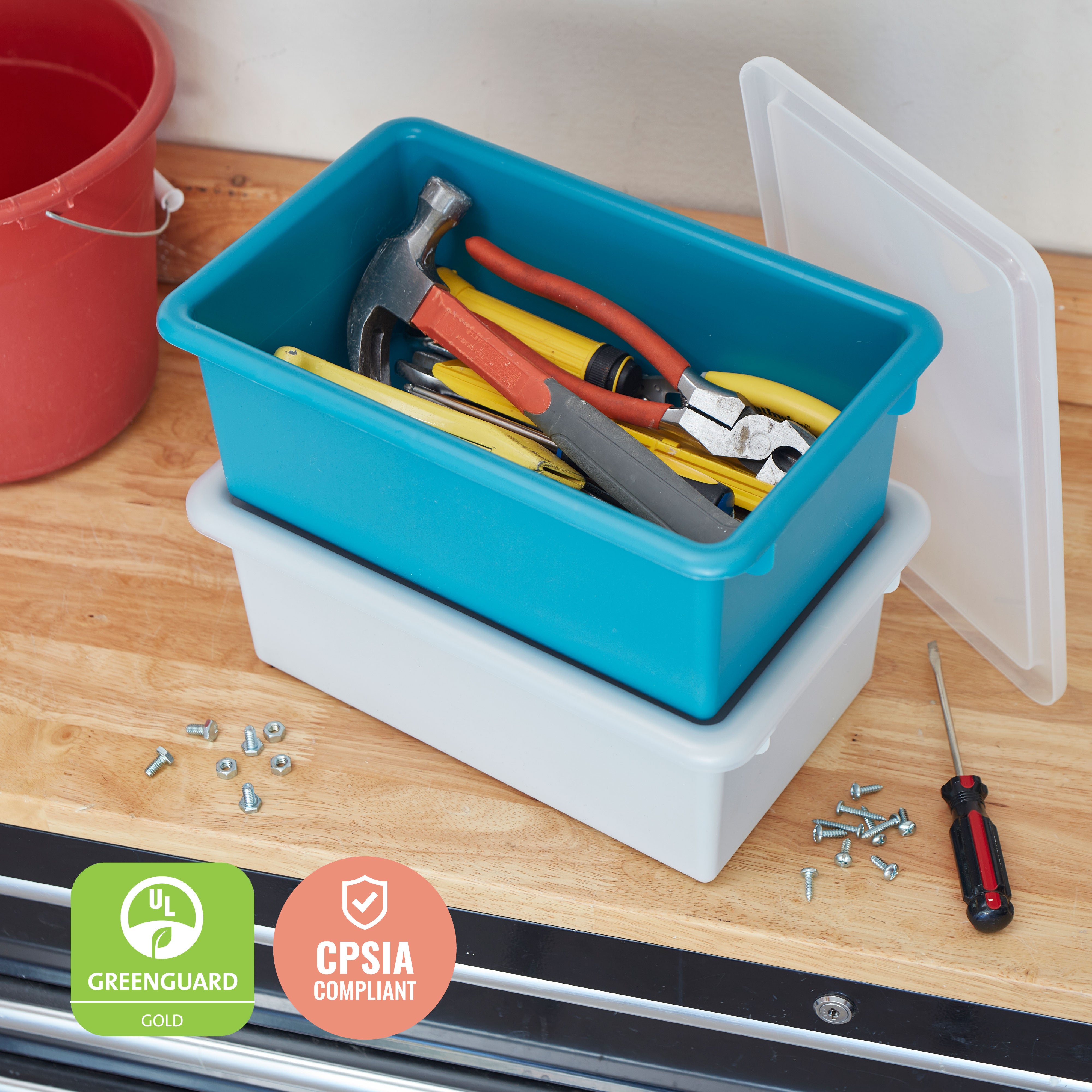 Cubby Storage Bin with Lid, 10-Piece