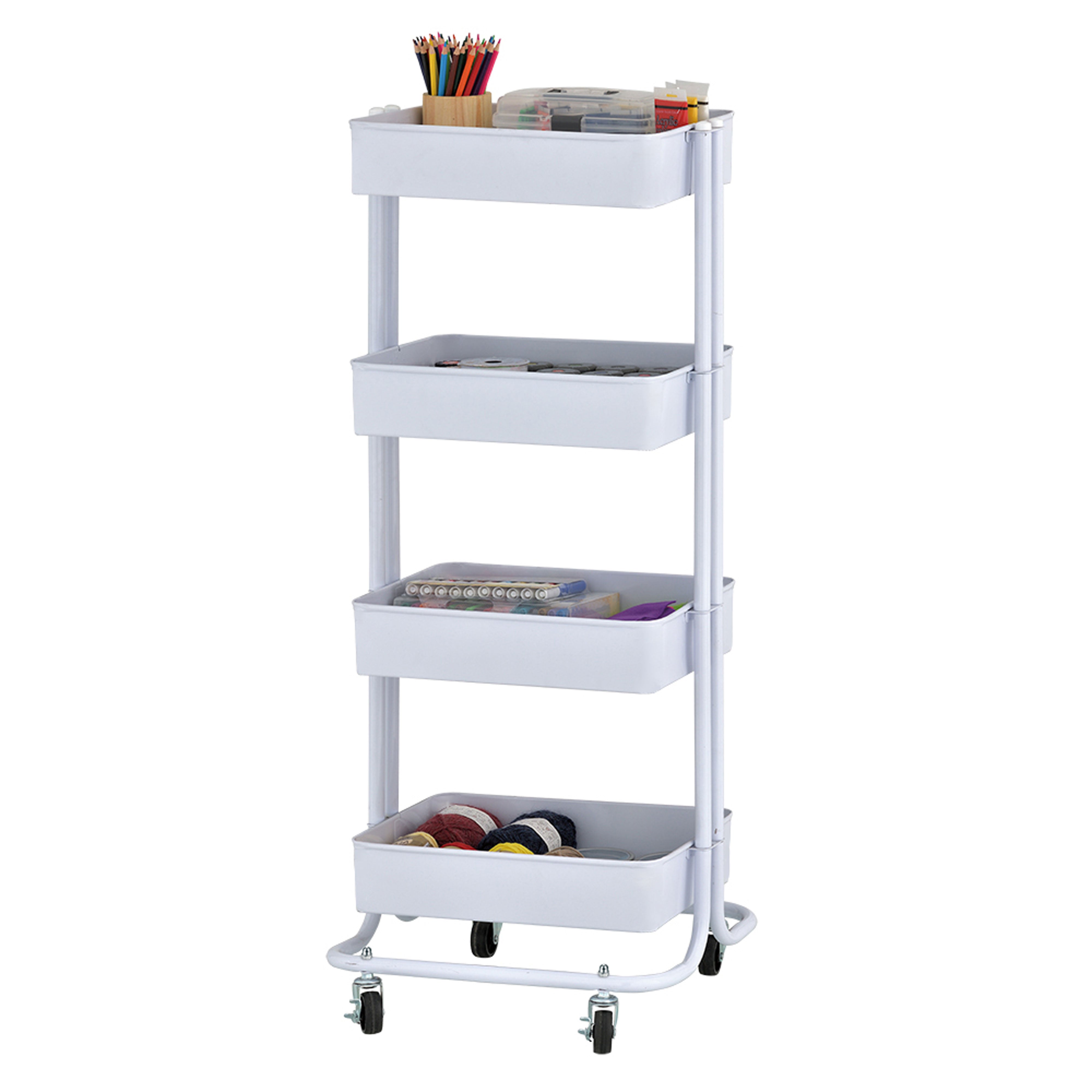 4-Tier Metal Rolling Utility Cart