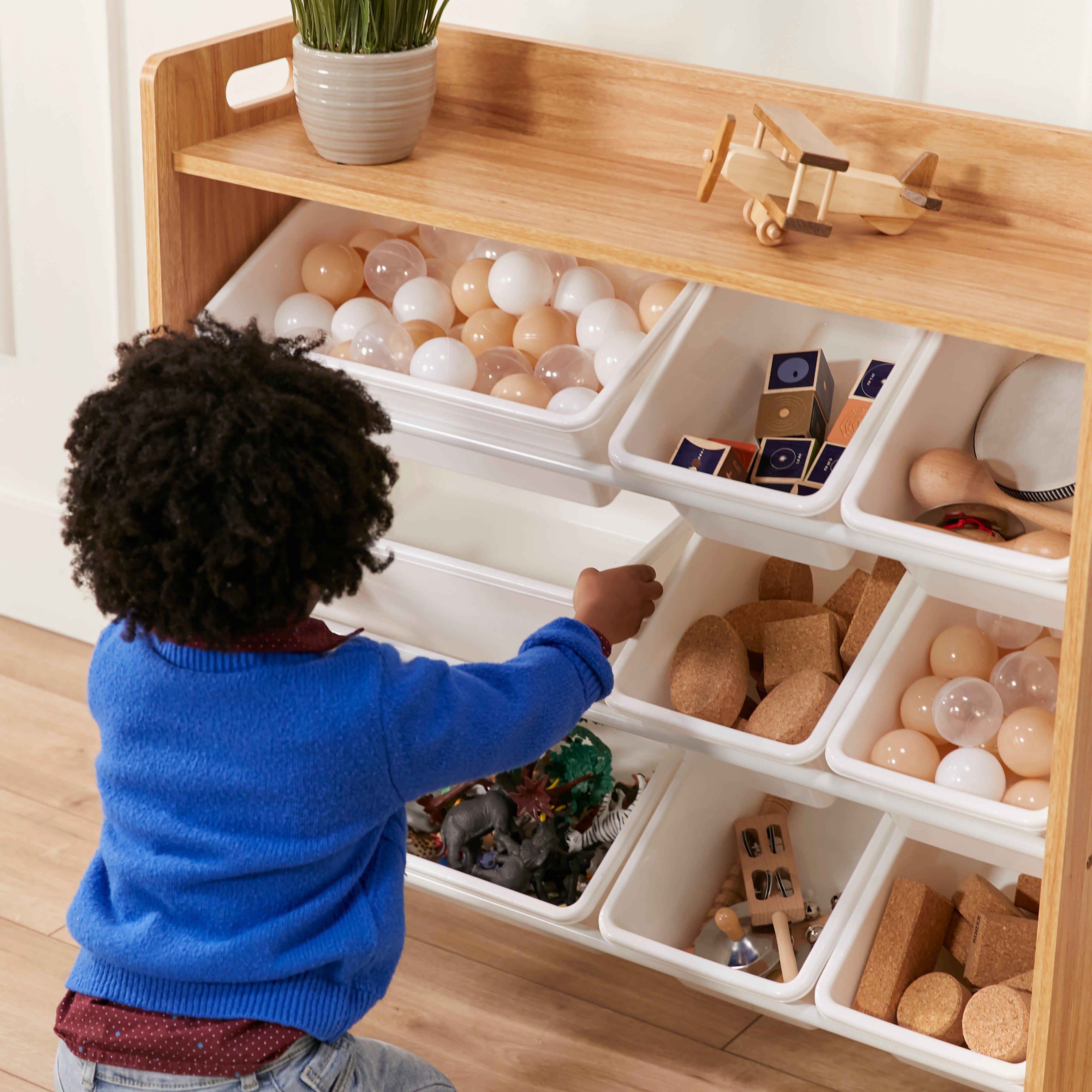 3-Tier Organizer with Shelf and 9 Bins
