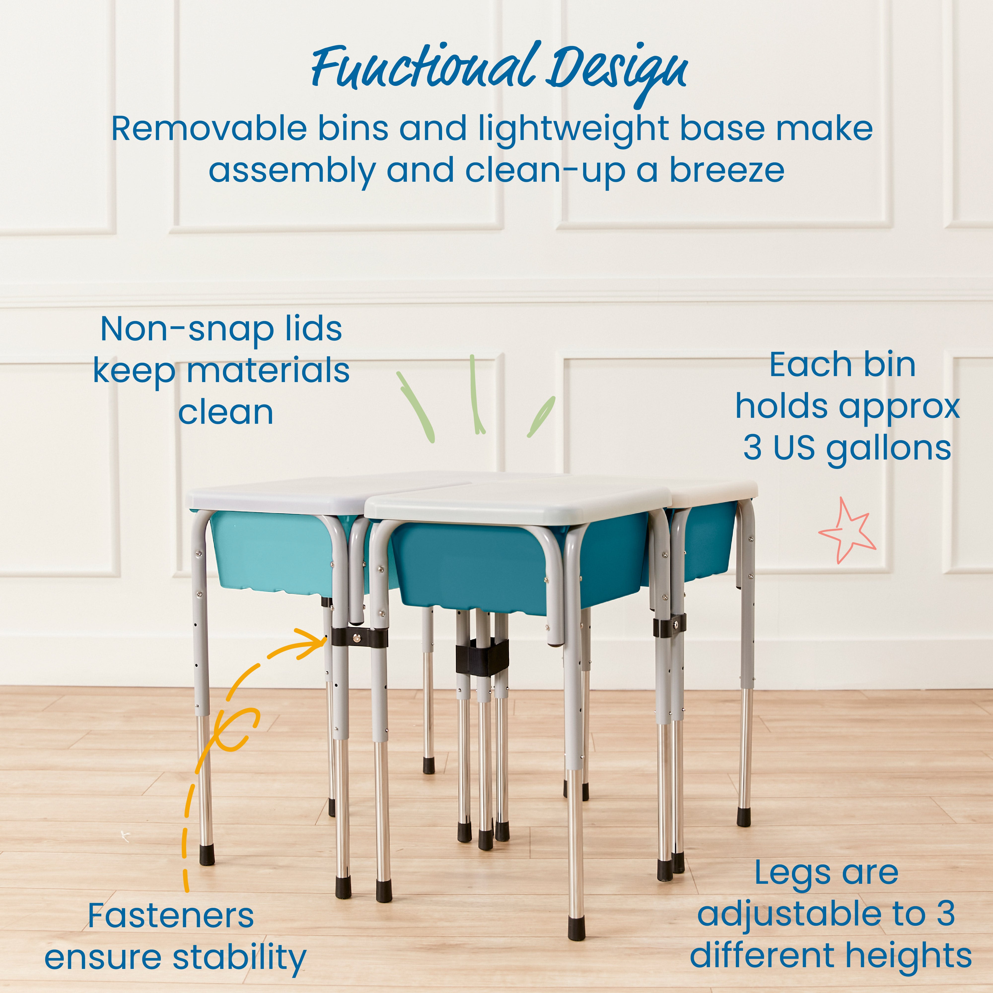 4-Station Sand and Water Adjustable Play Table