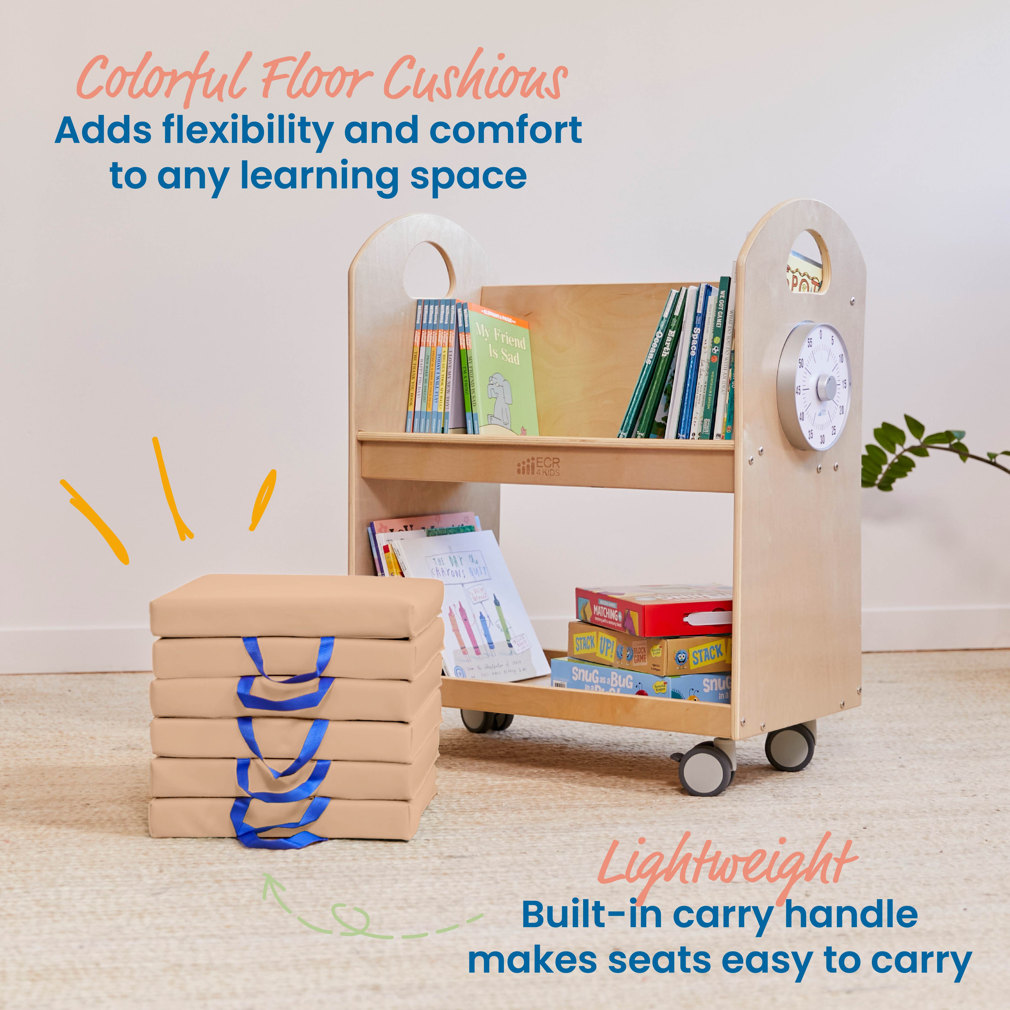 Floor Cushions, Square, 6-Piece