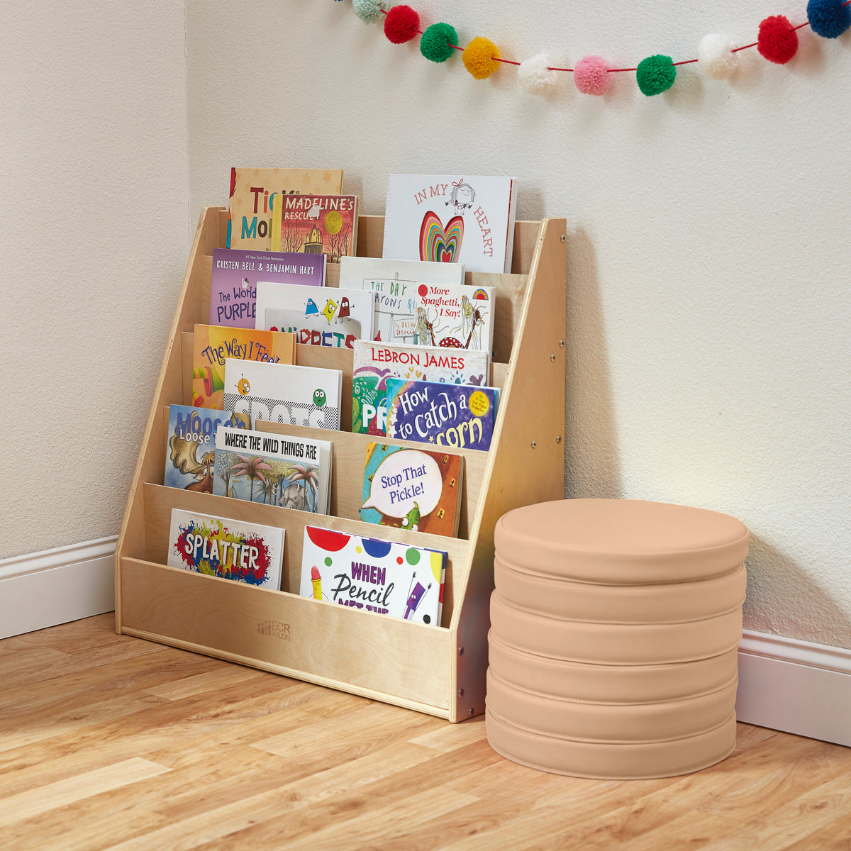 Round Floor Cushions with Handles, 6-Piece