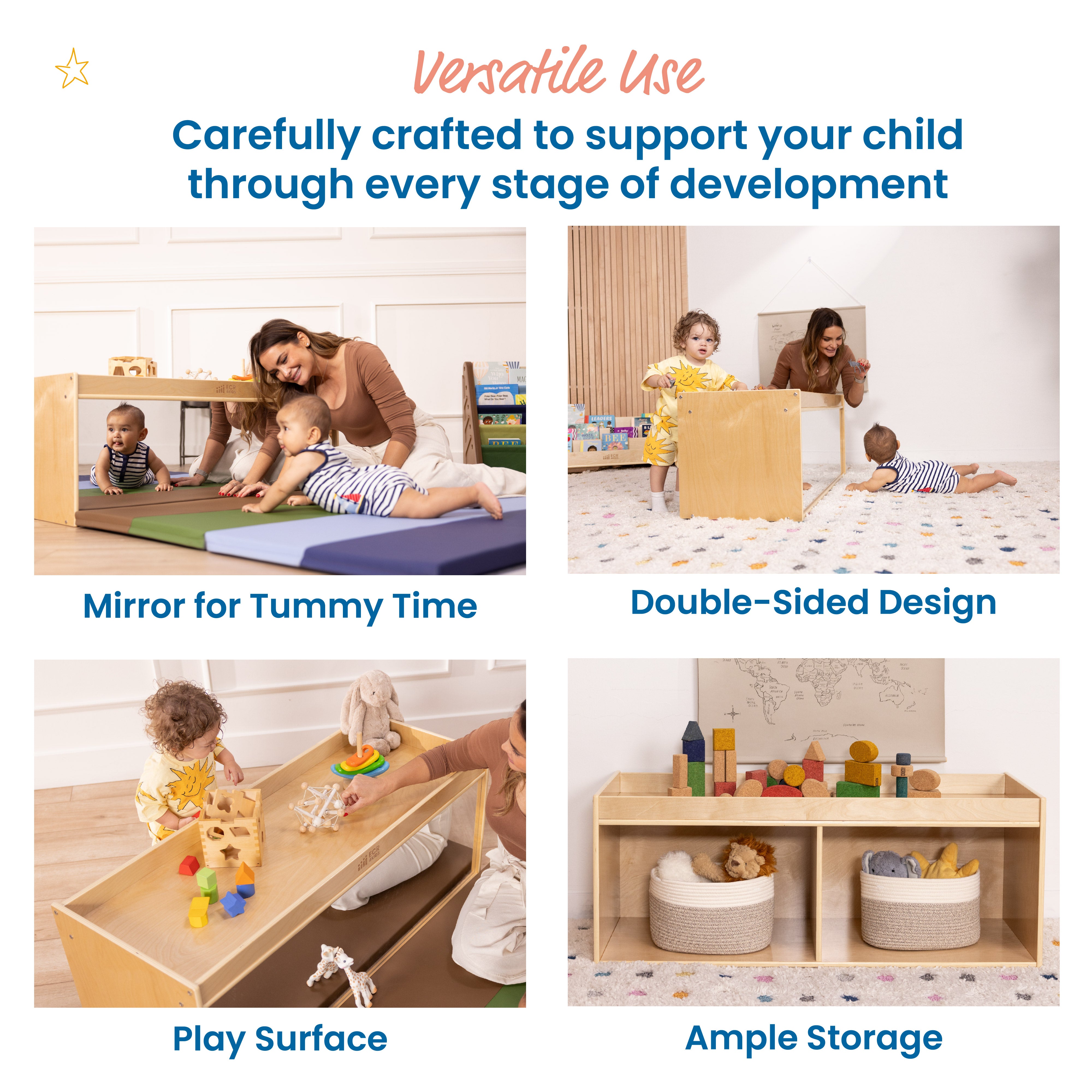 Storage Cabinet with Activity Top and Mirror