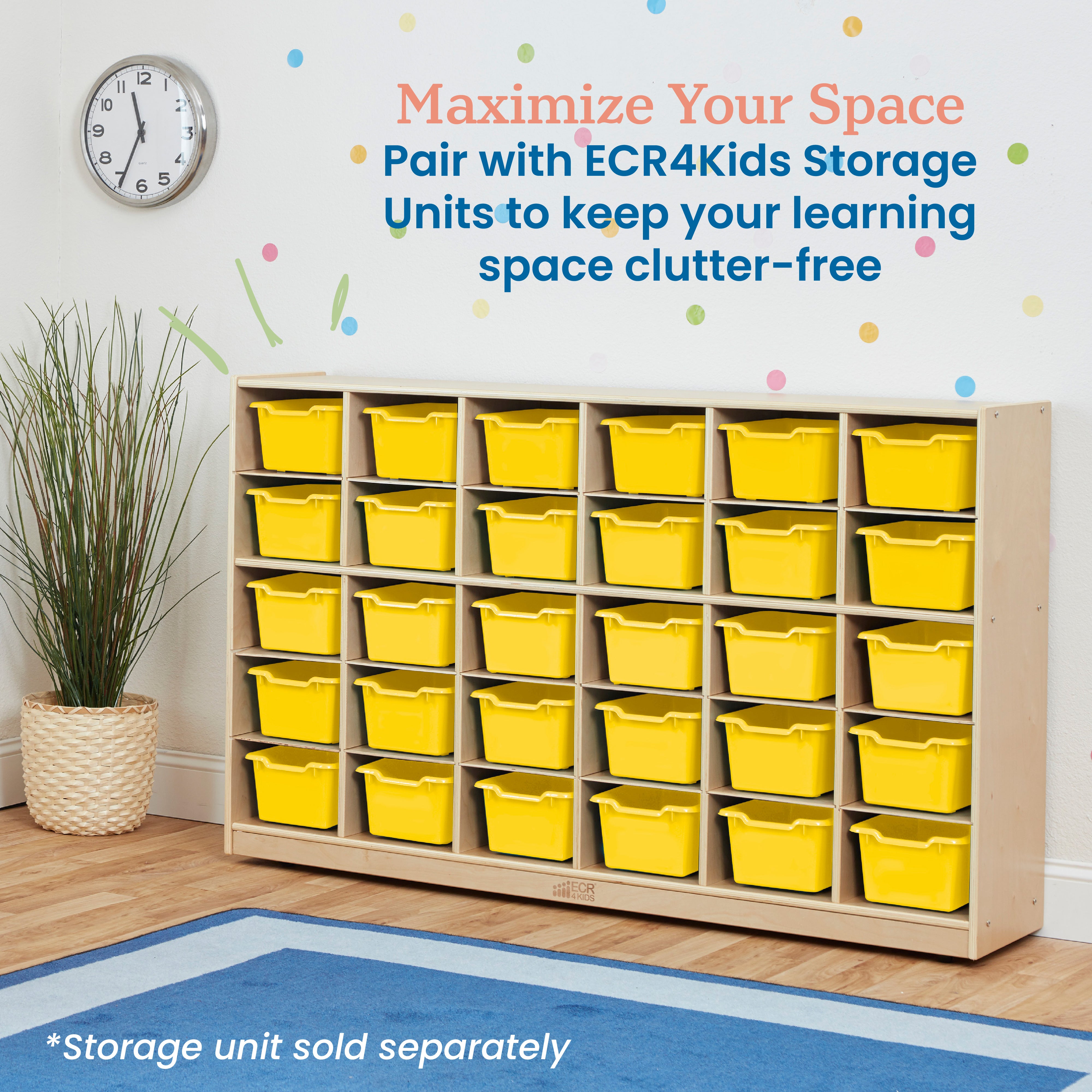 Scoop Front Plastic Storage Bins, 30-Piece