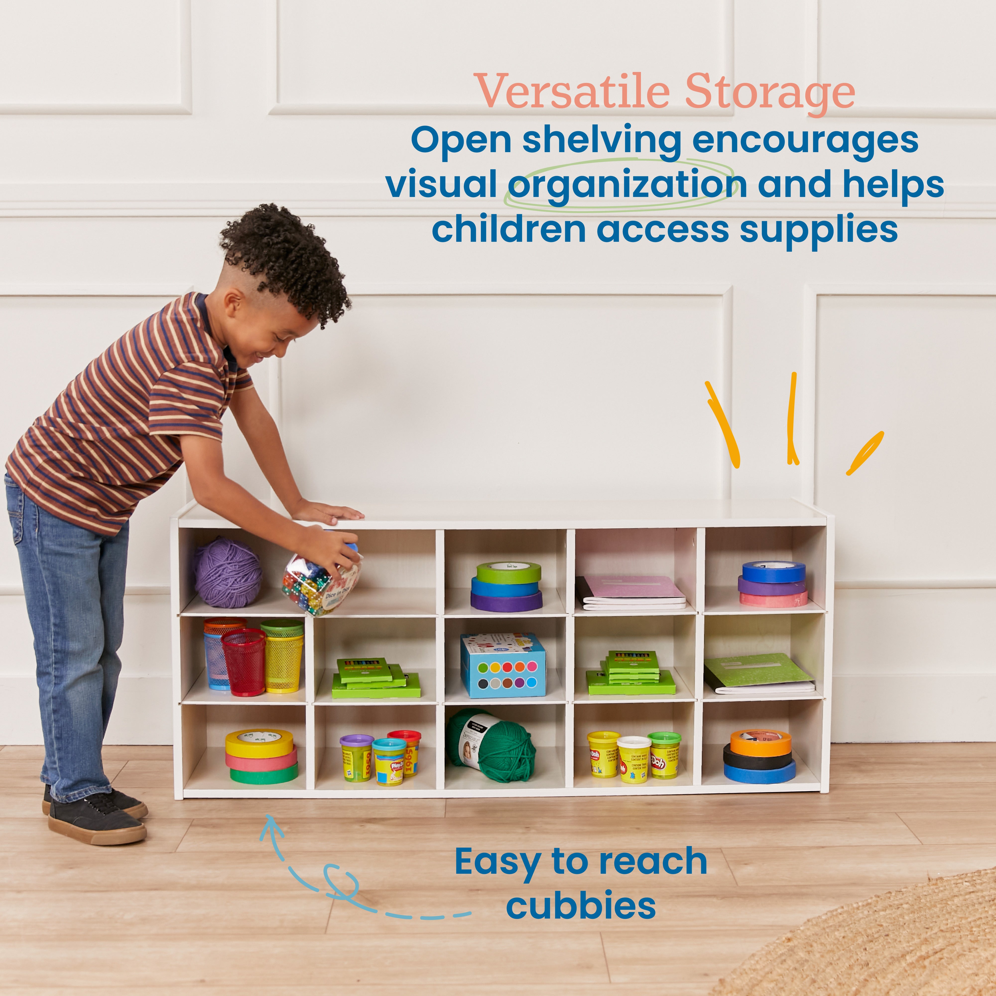 Streamline 15 Cubby Tray Storage Cabinet, 3x5