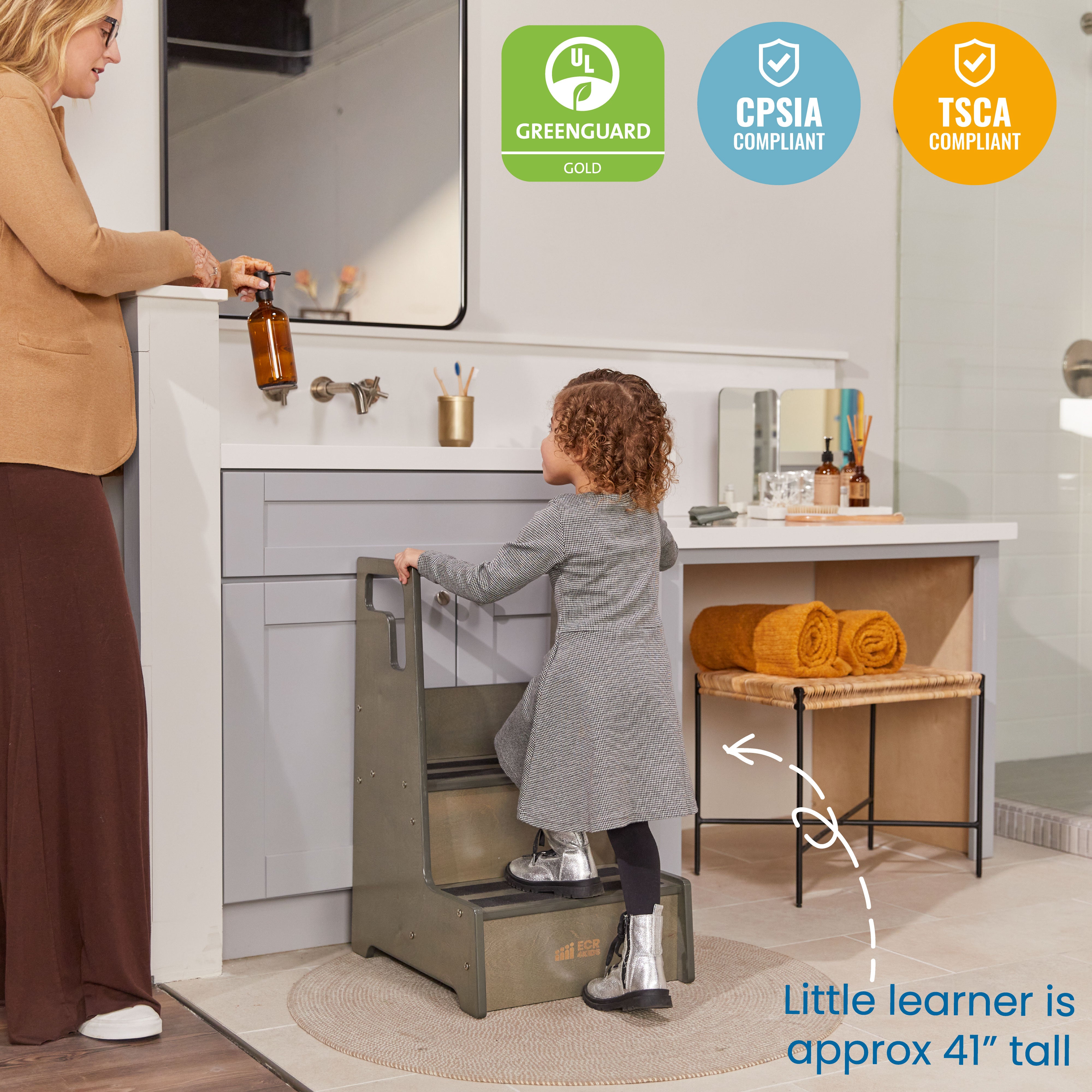 Reach-Up Step Stool with Handles