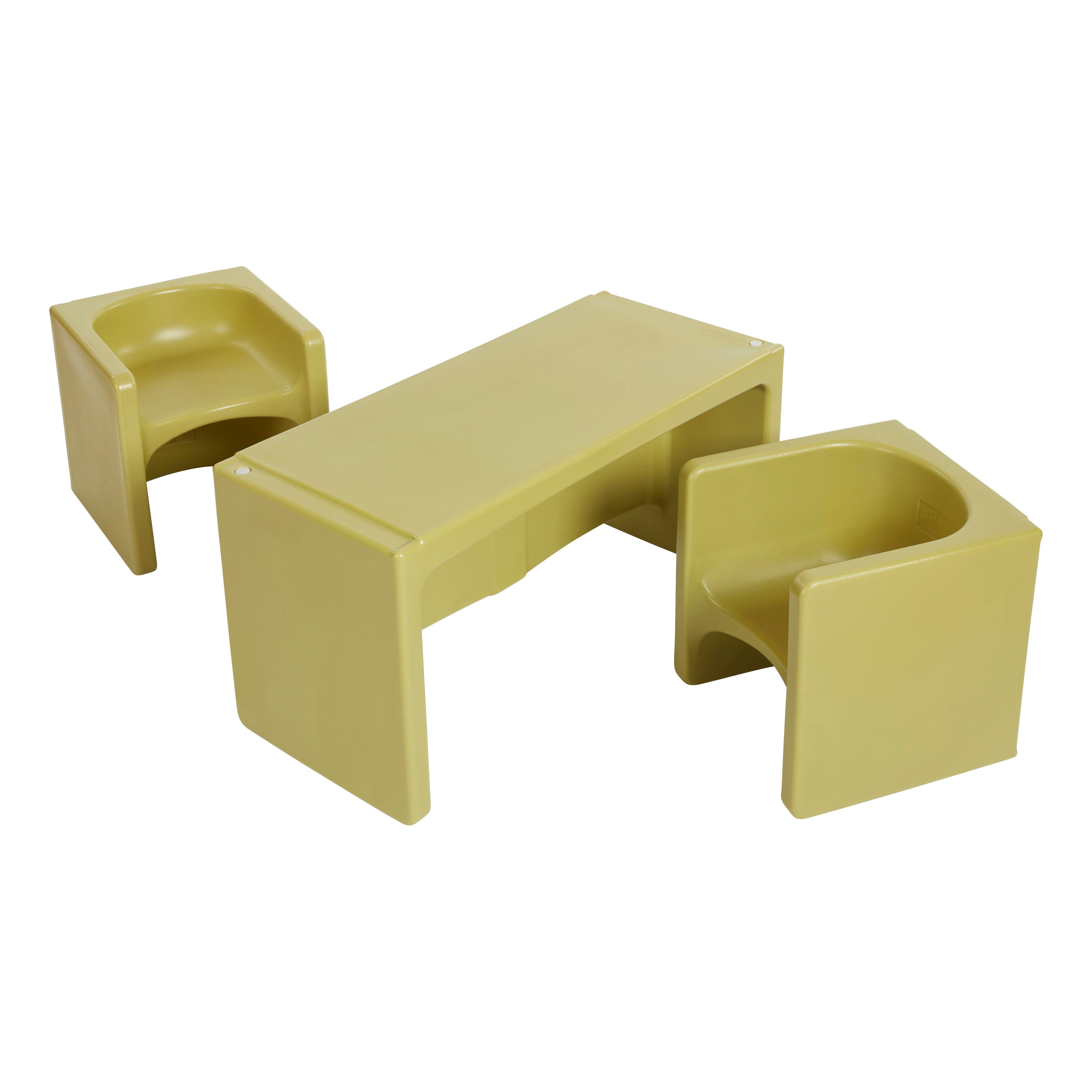 Tri-Me Table and Cube Chair Set, 3-Piece