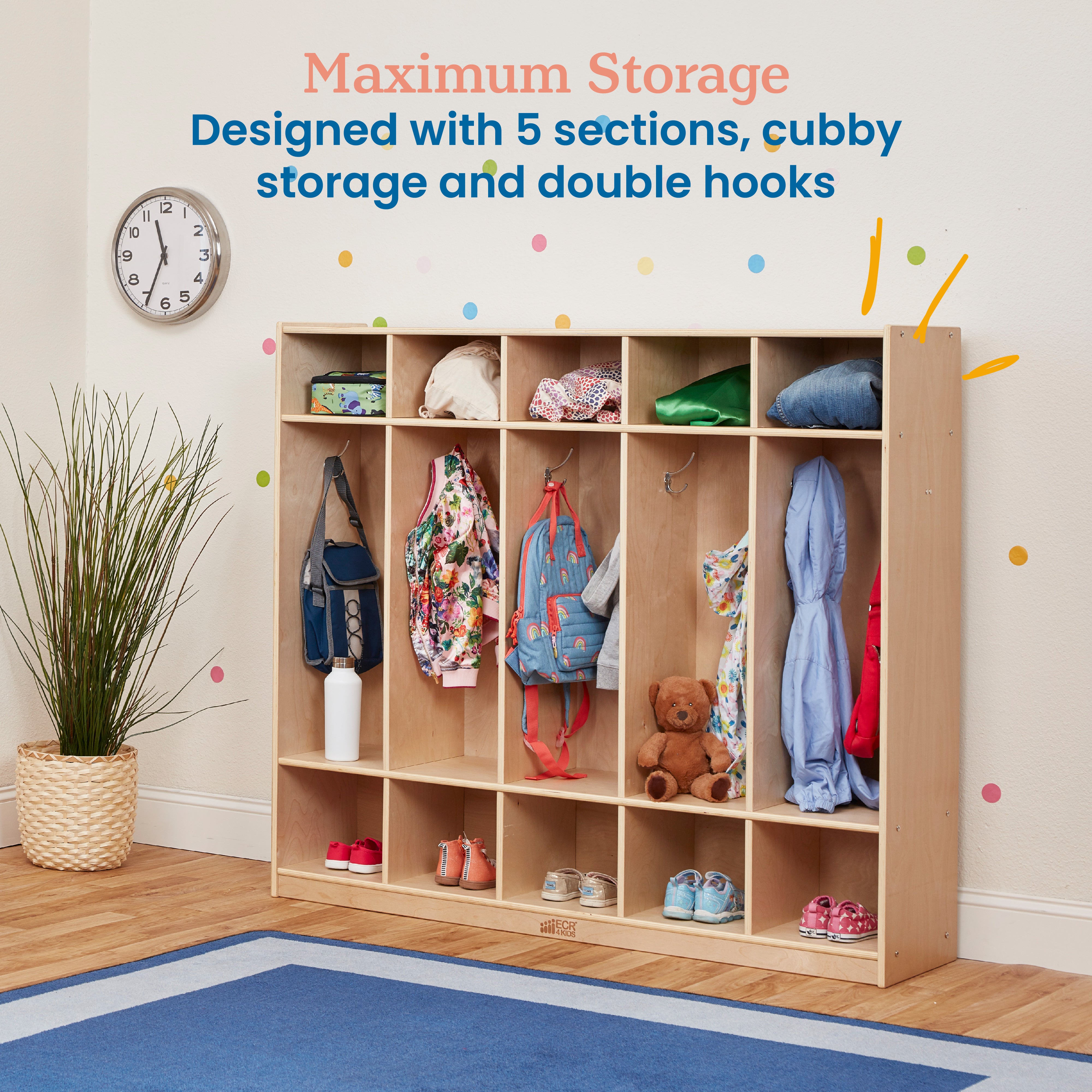 5-Section Straight Coat Locker