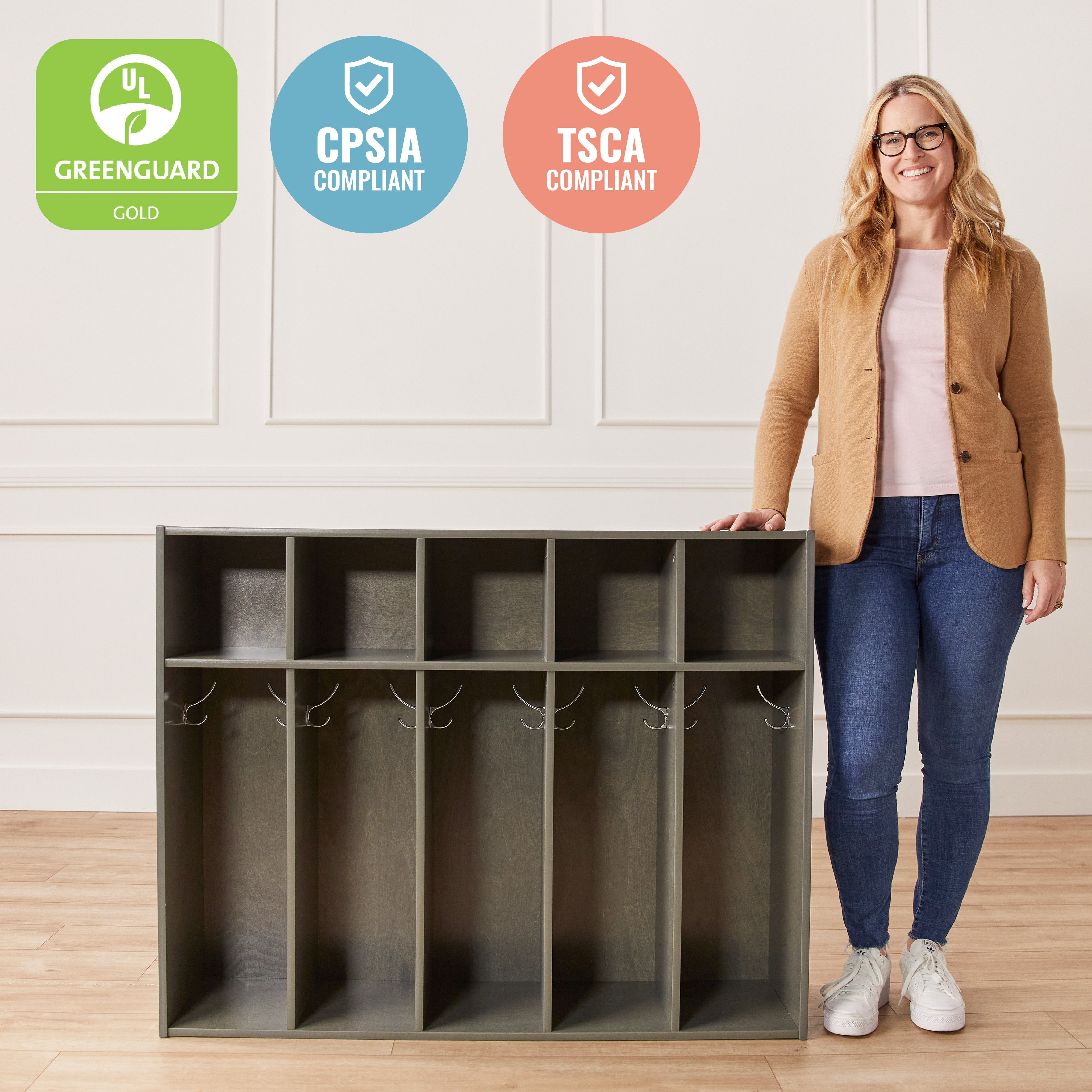 Streamline 5-Section Toddler Coat Locker