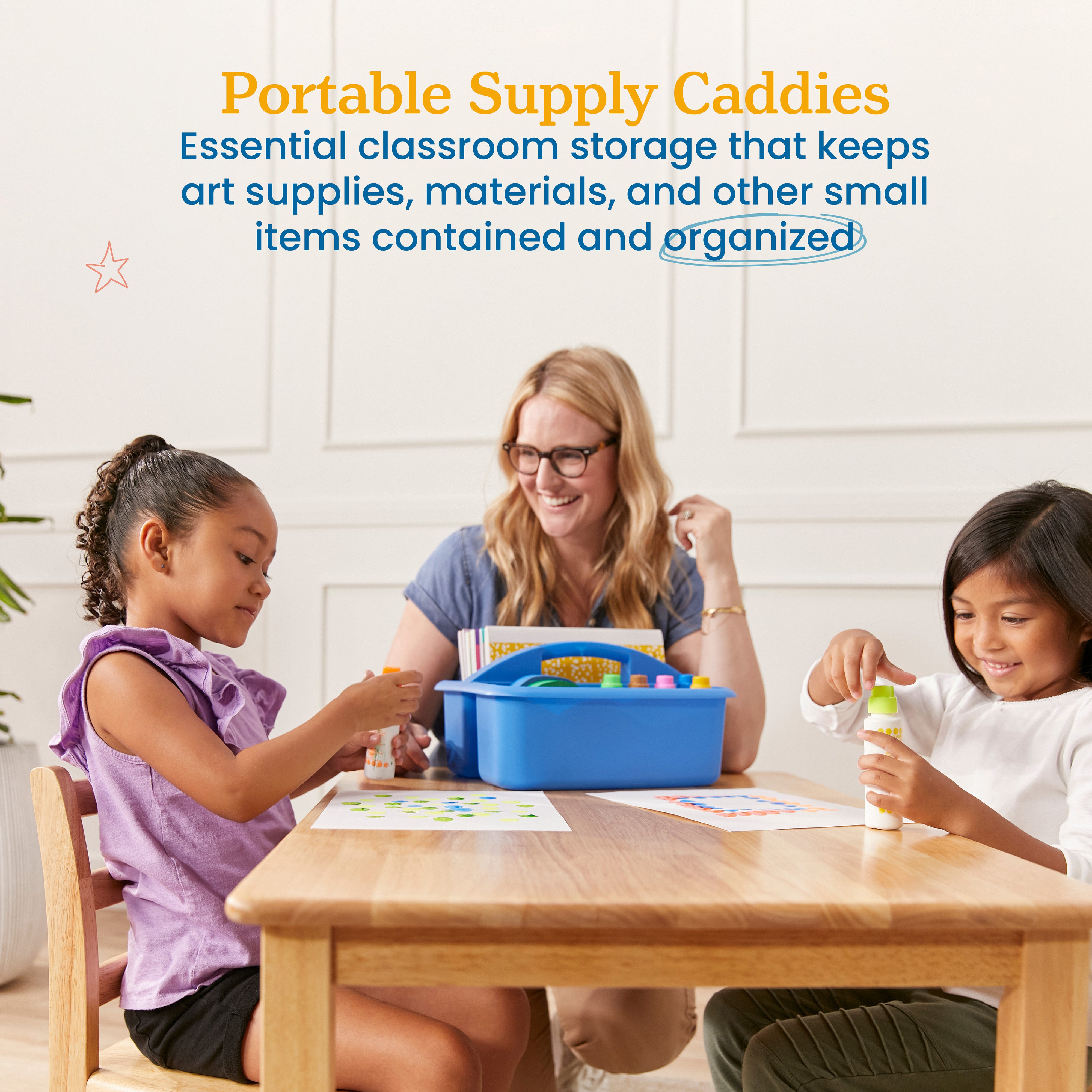 2-Compartment Storage Caddy, 6-Pack