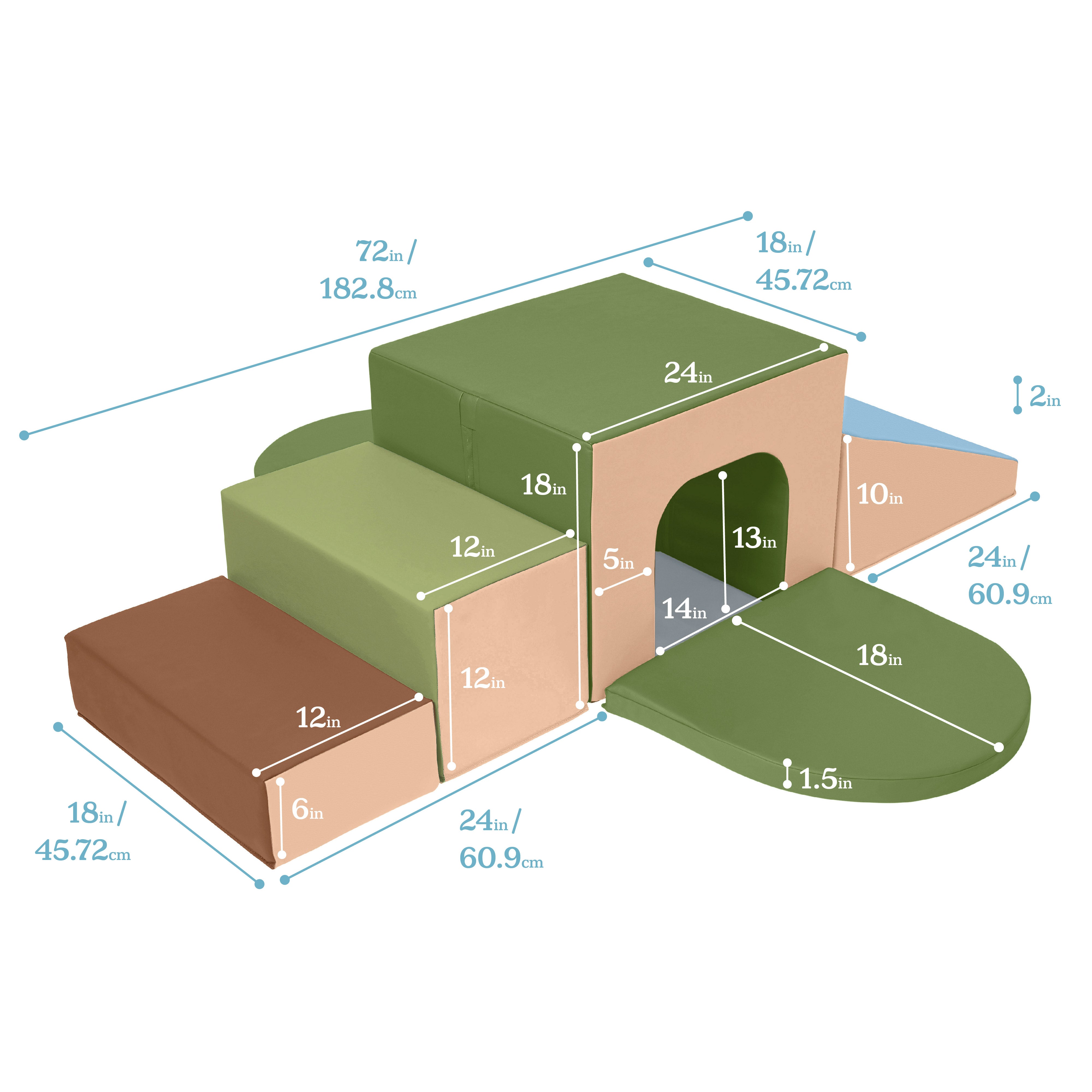 Single Tunnel 360 Degree Climber, 6-Piece