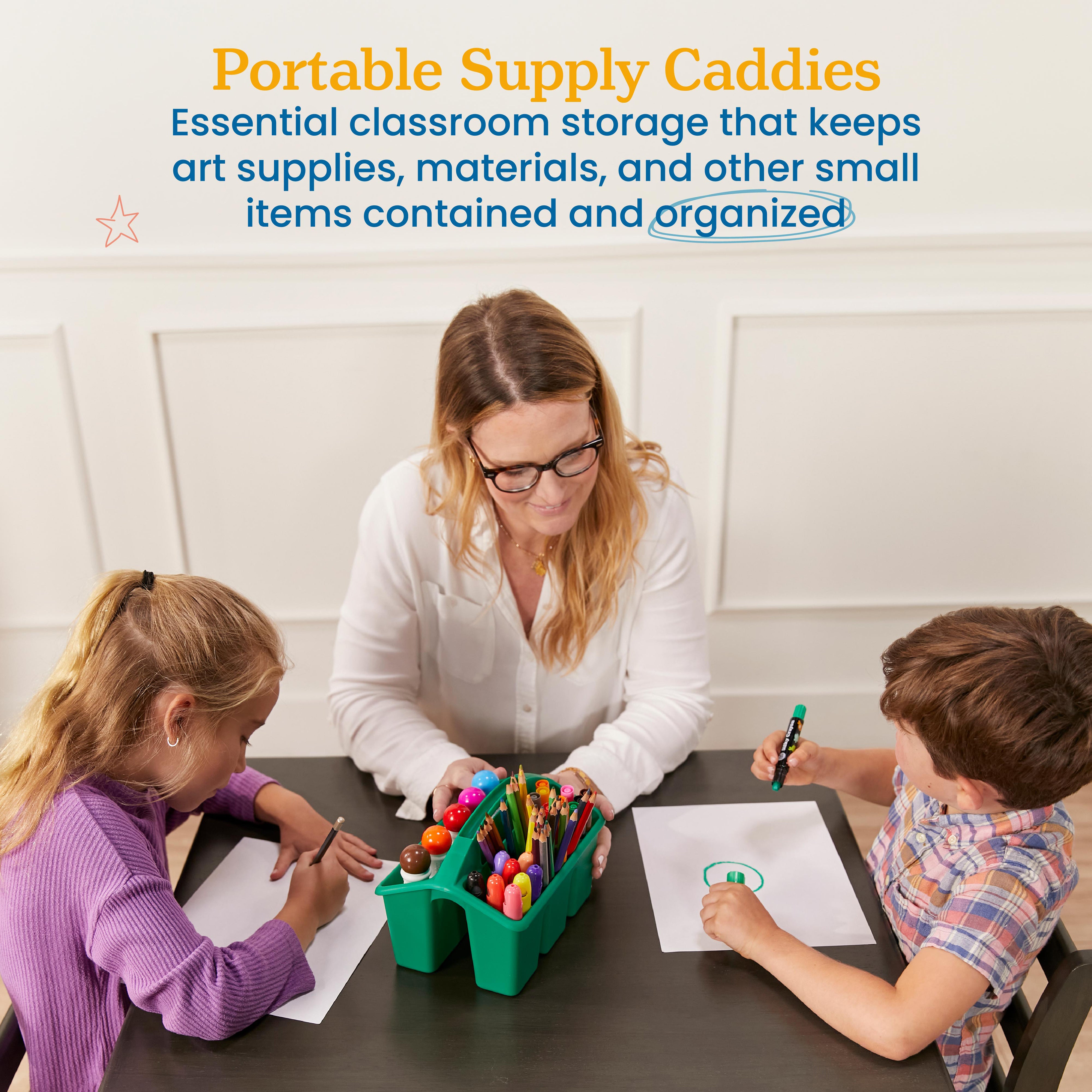 4-Compartment Small Plastic Caddy, 6-Pack