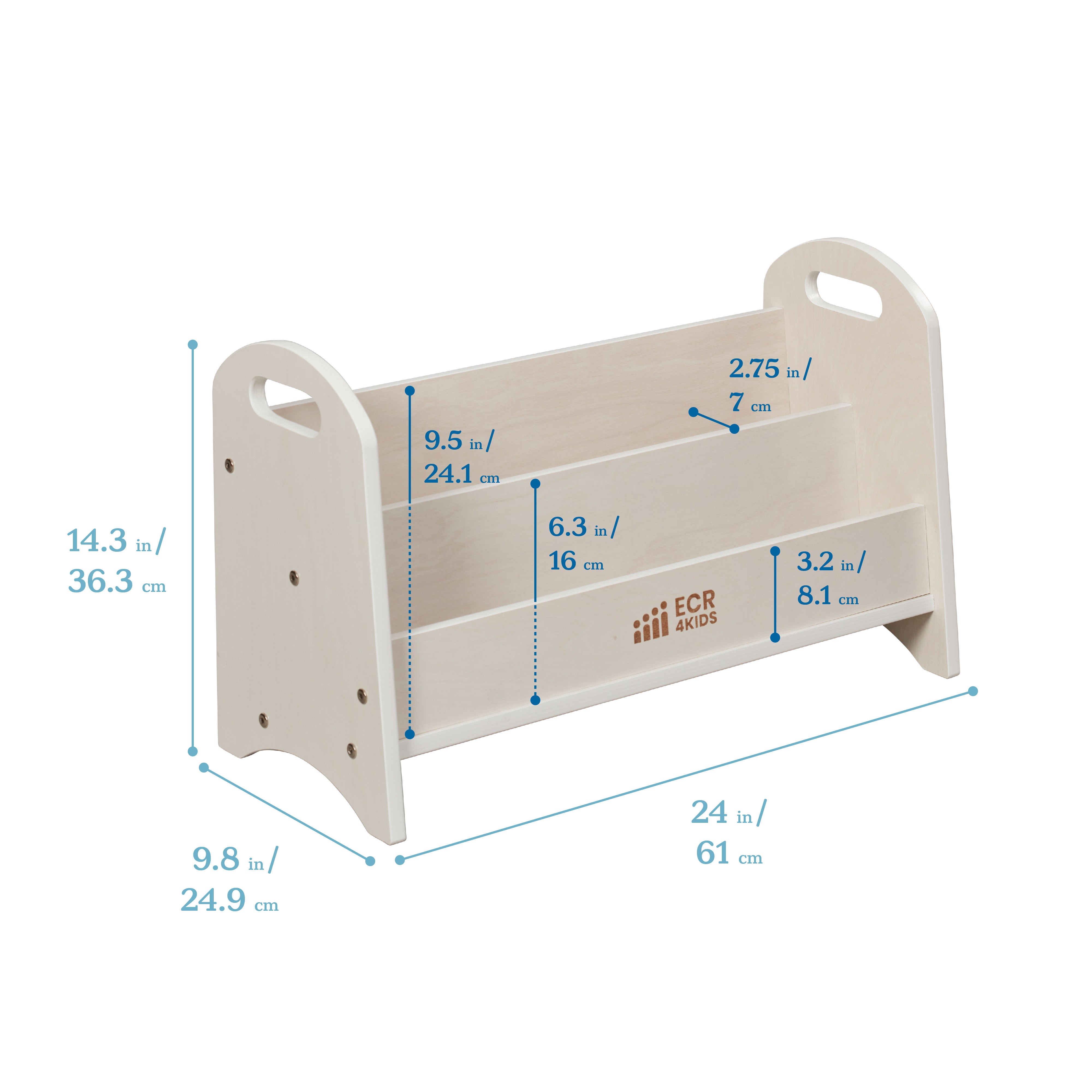 2-Shelf Tabletop Book Display with Handles