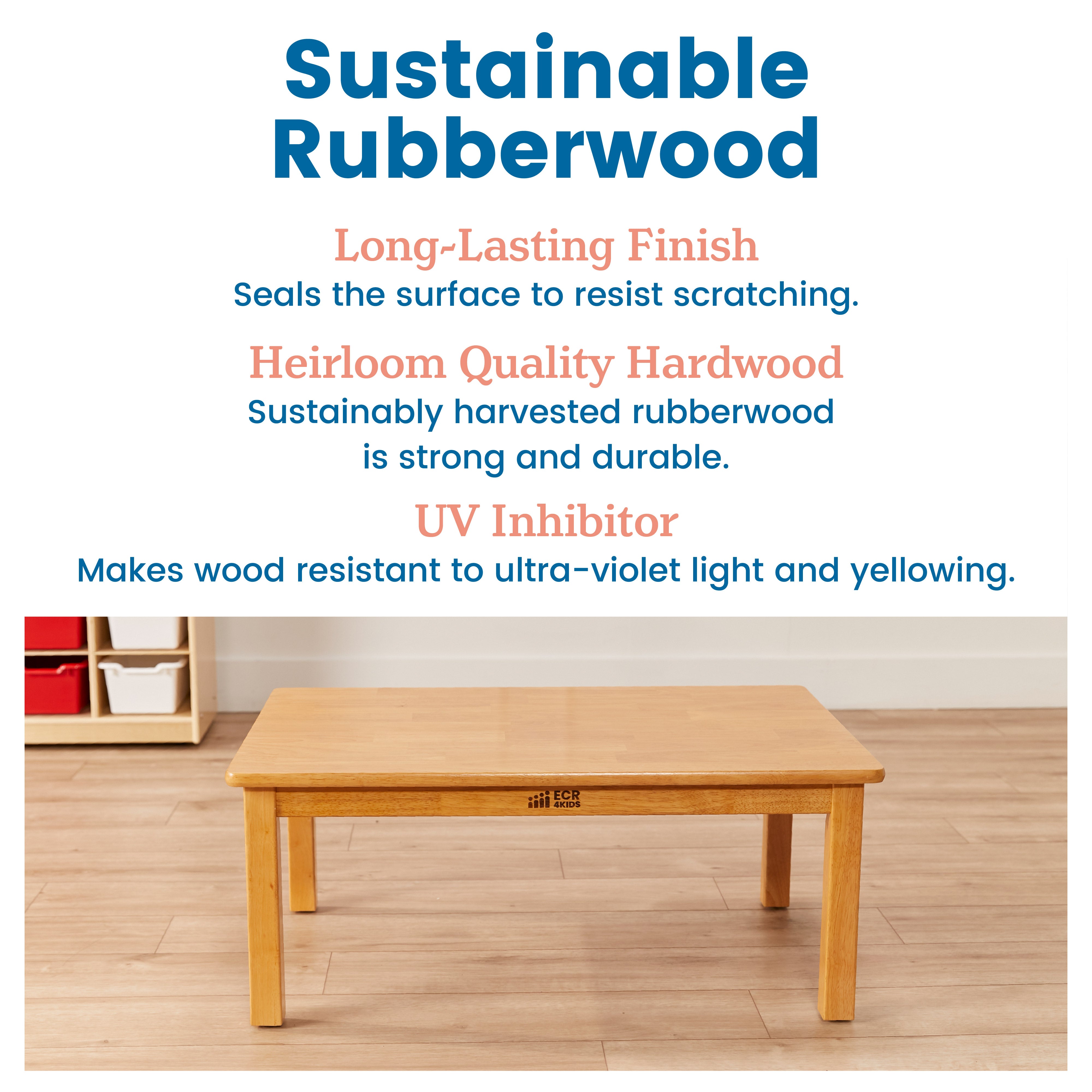 Hardwood Table with 14in Legs