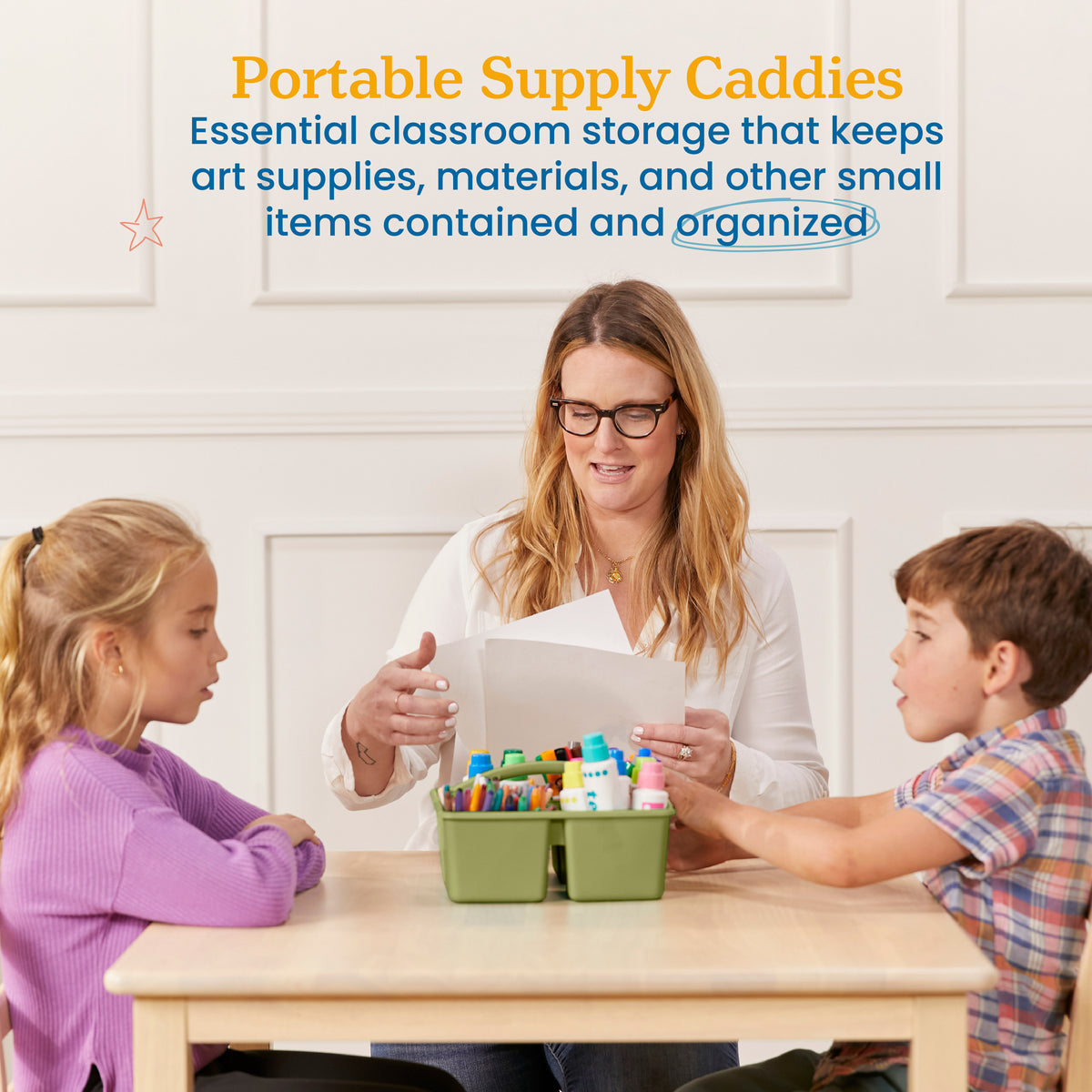 4-Compartment Medium Plastic Caddy, 6-Pack
