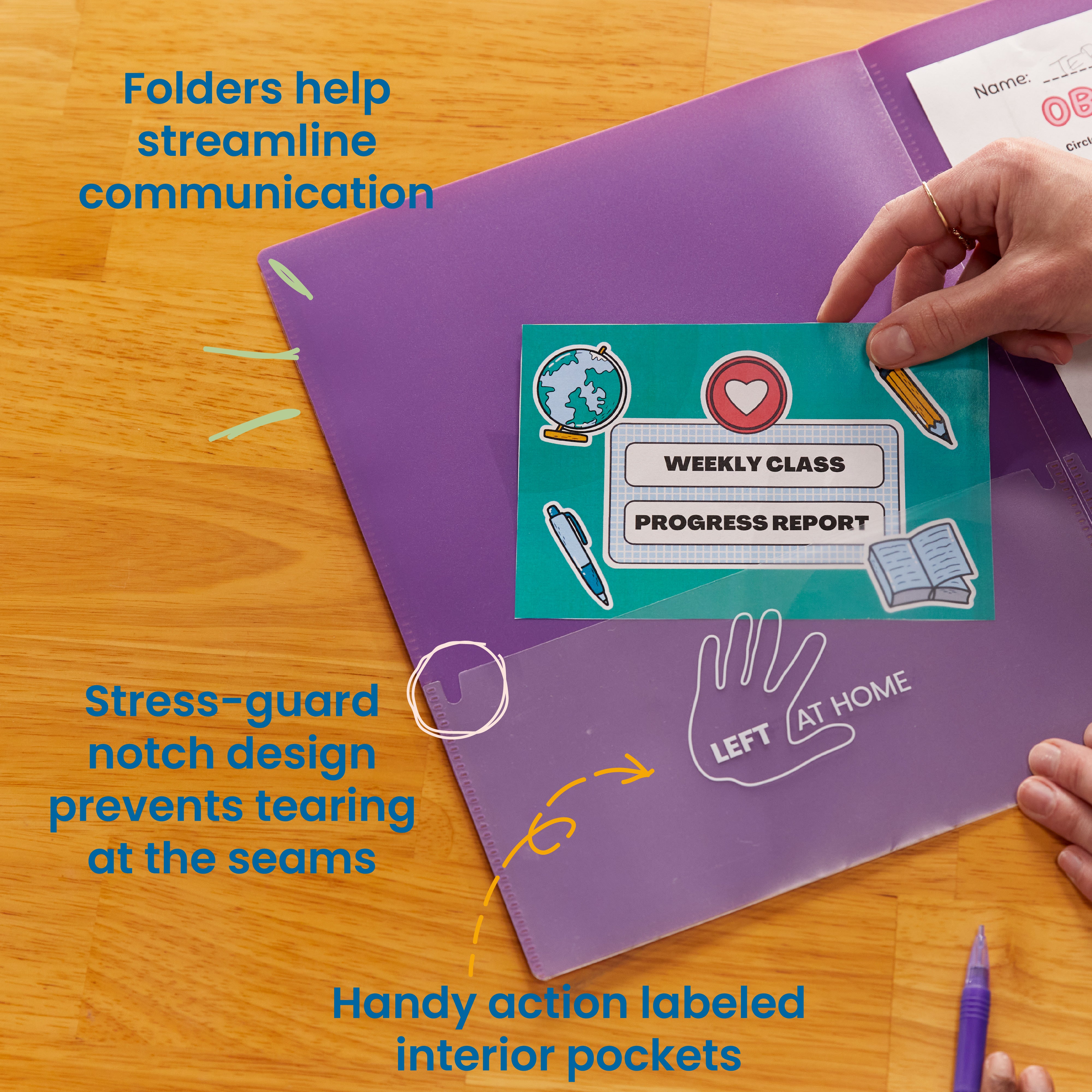 2-Pocket Parent-Teacher Classroom Communication Folder, 36-Piece