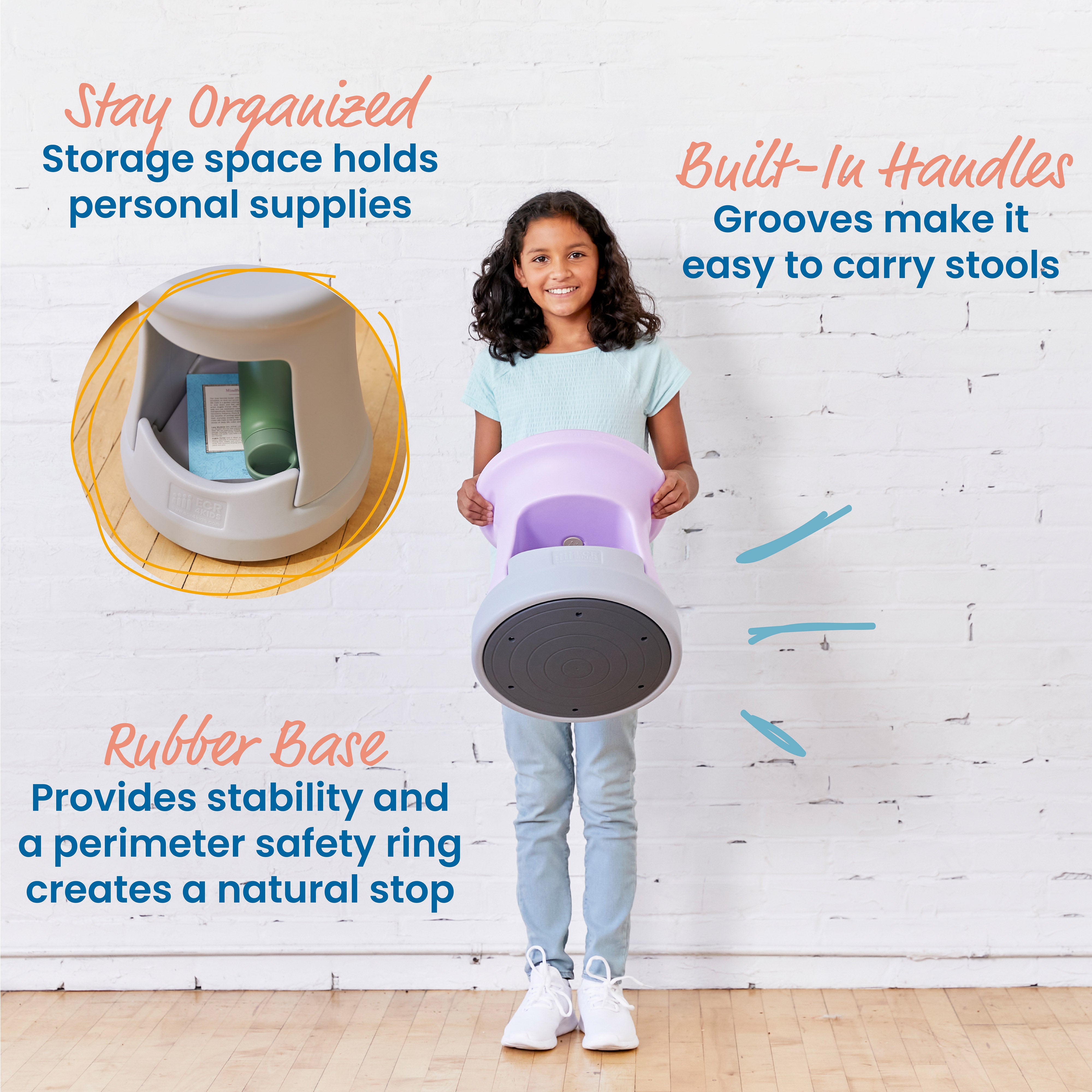 Storage Wobble Stool, 15in Seat Height