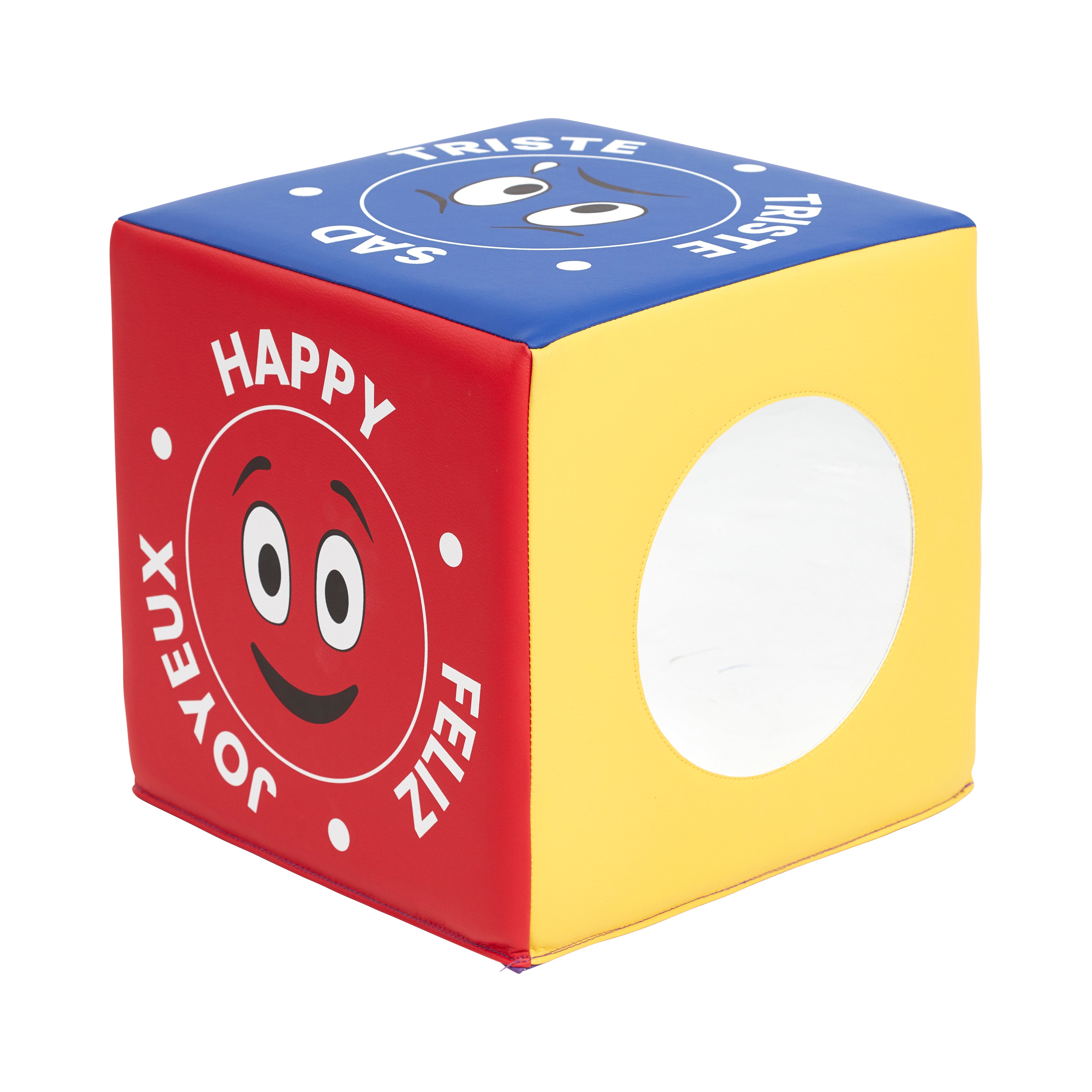 Trilingual Emotion Cube with Mirror, Social and Emotional Learning Toy
