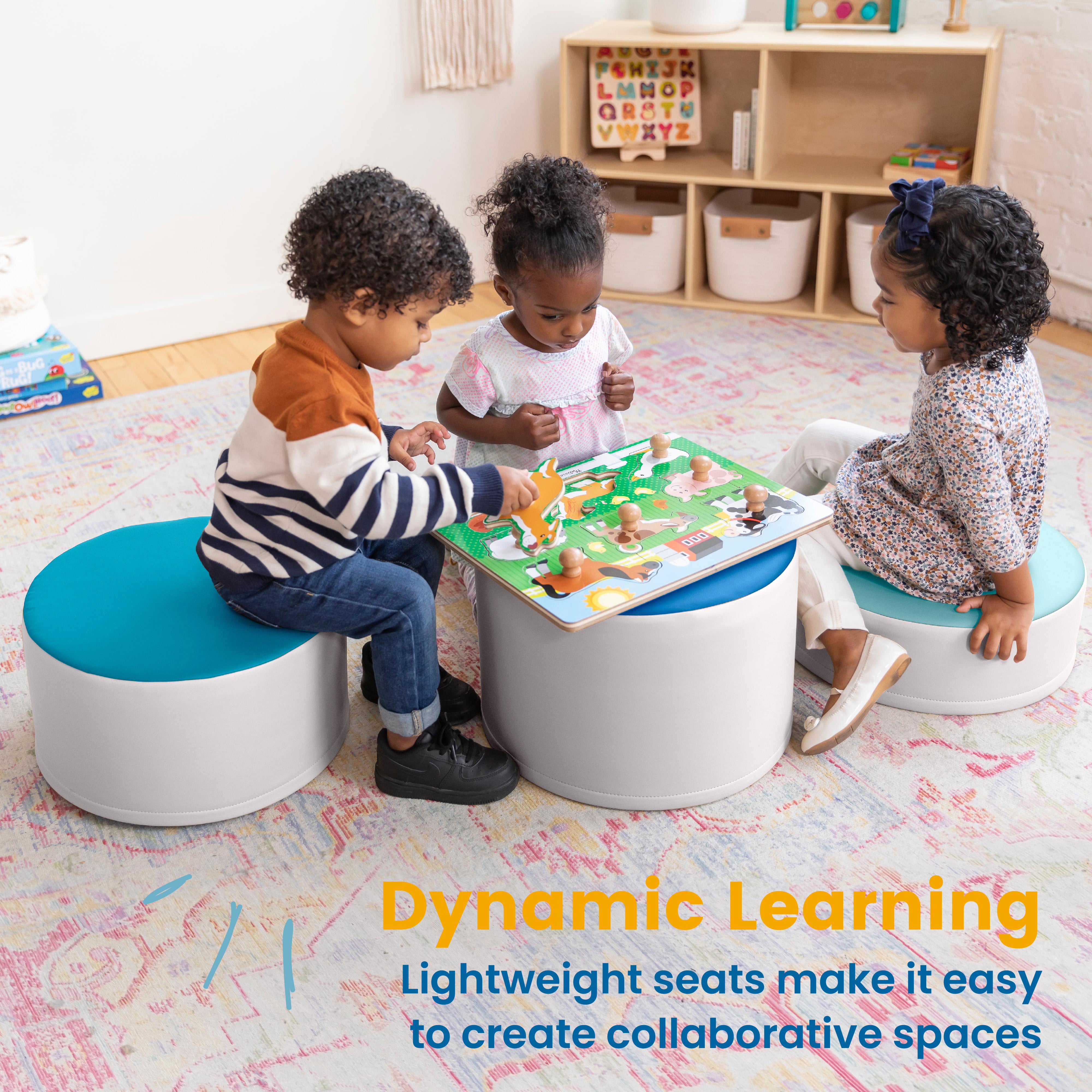 Colorful Stump Stool Set, 3-Piece