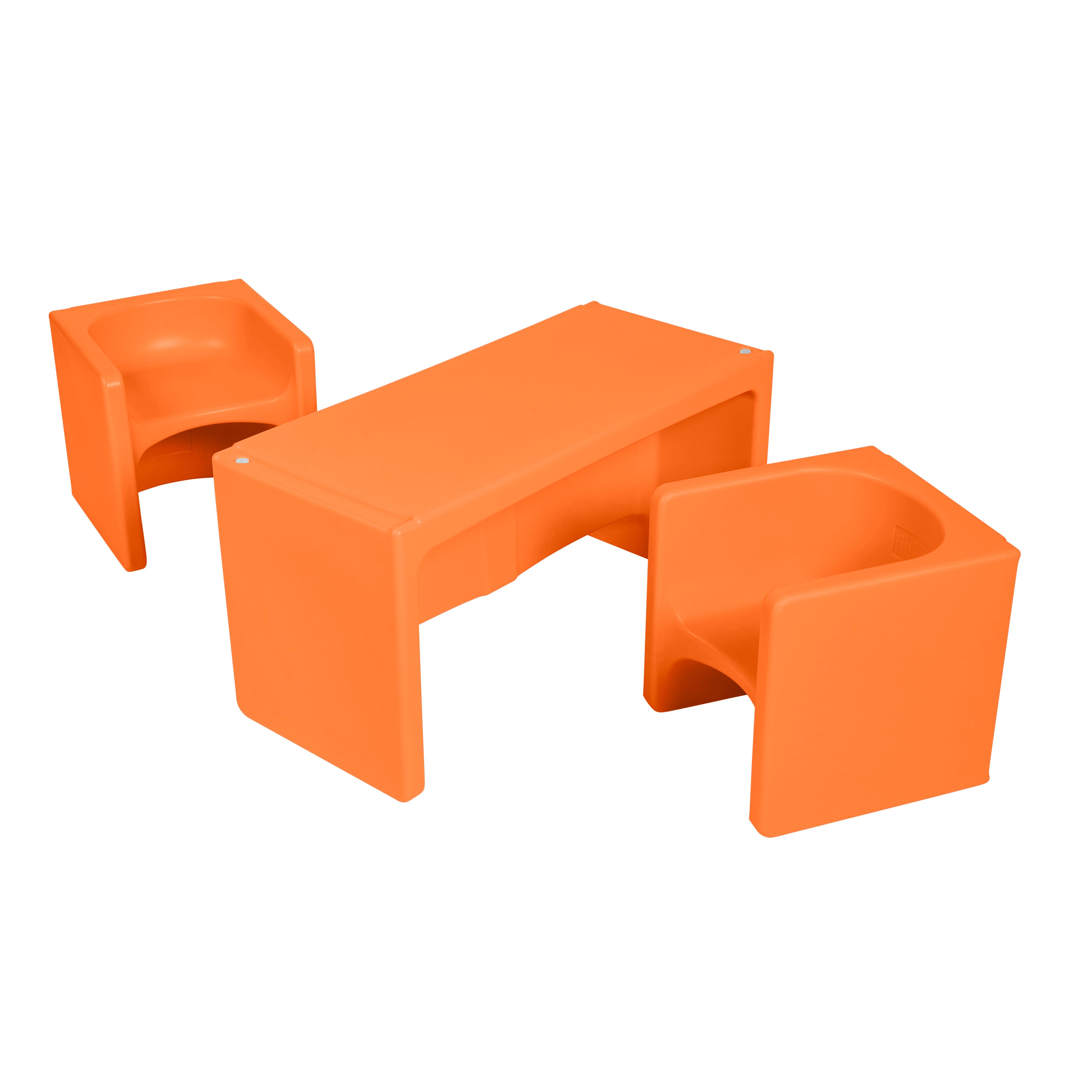 Tri-Me Table and Cube Chair Set, 3-Piece