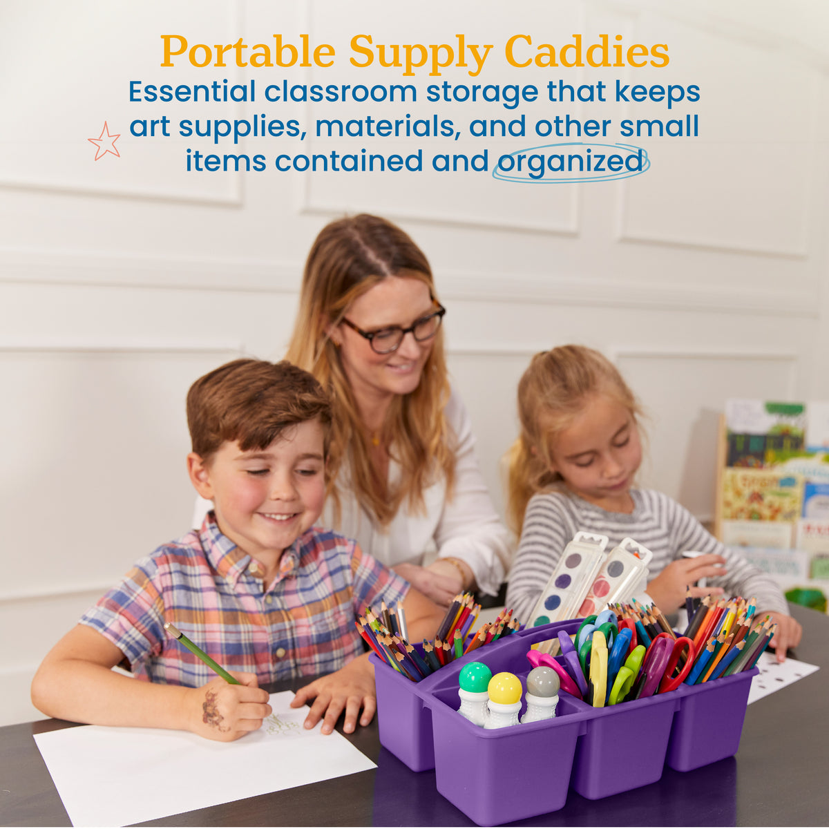6-Compartment Large Plastic Caddy, 6-Pack