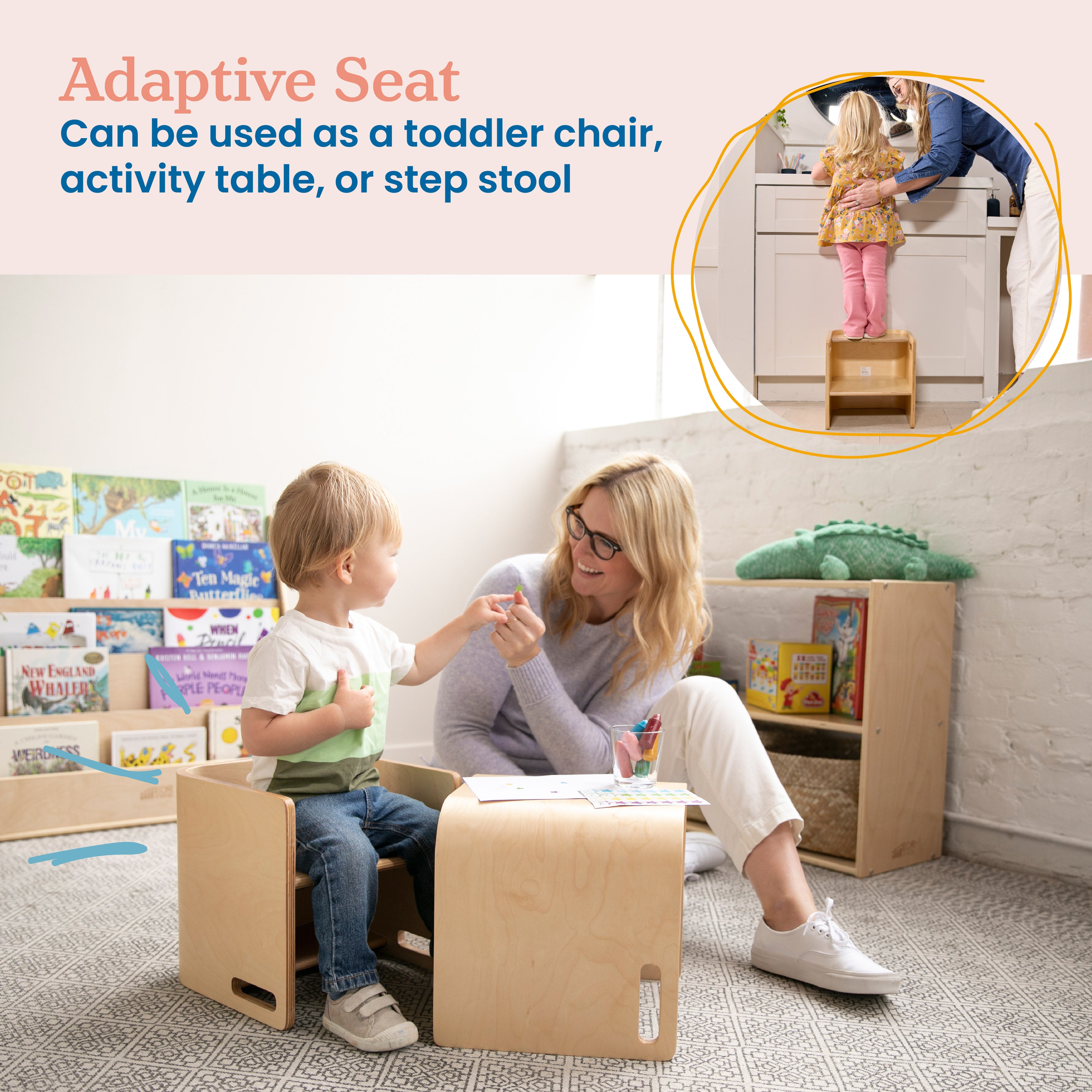 Bentwood Multipurpose Cube Chair