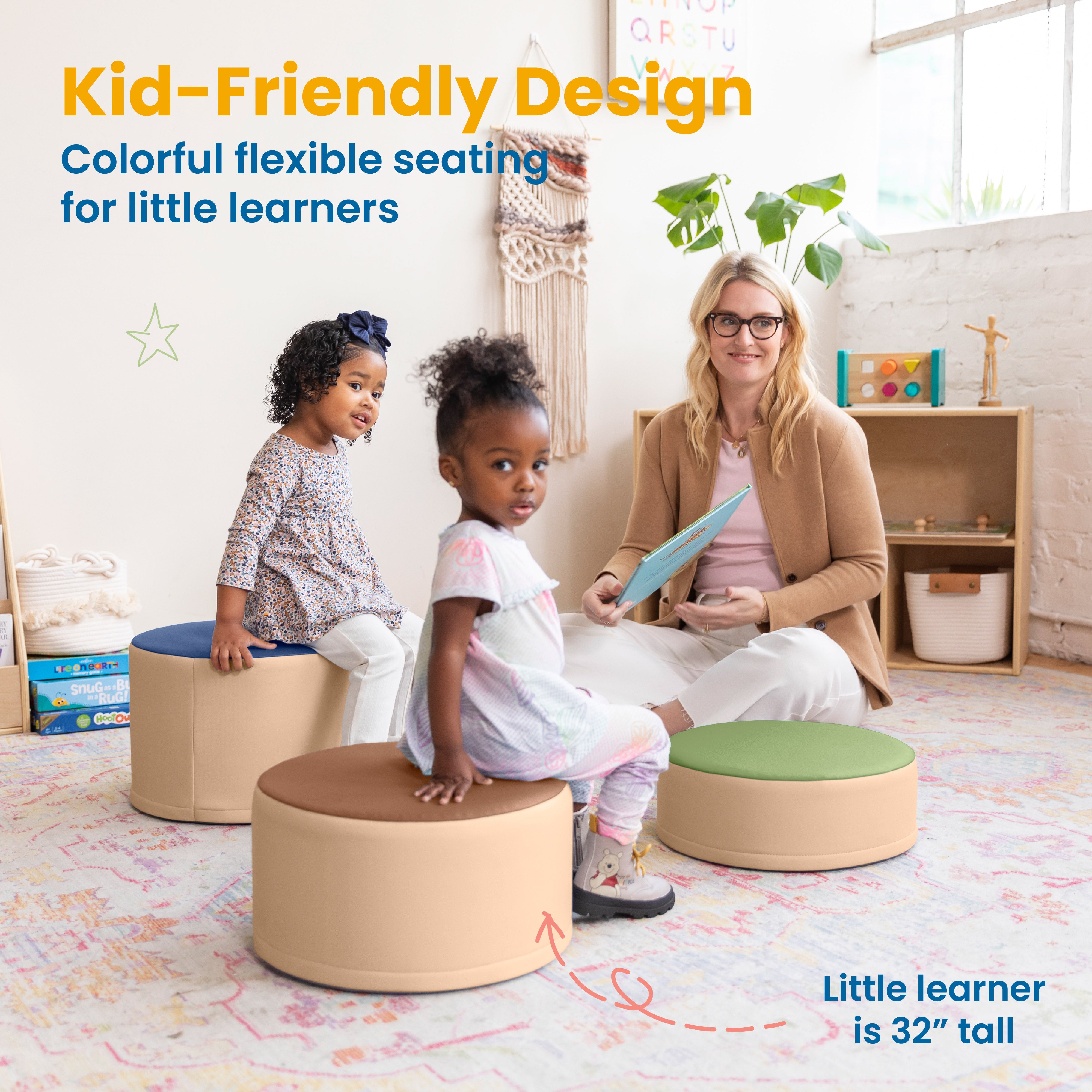 Colorful Stump Stool Set, 3-Piece