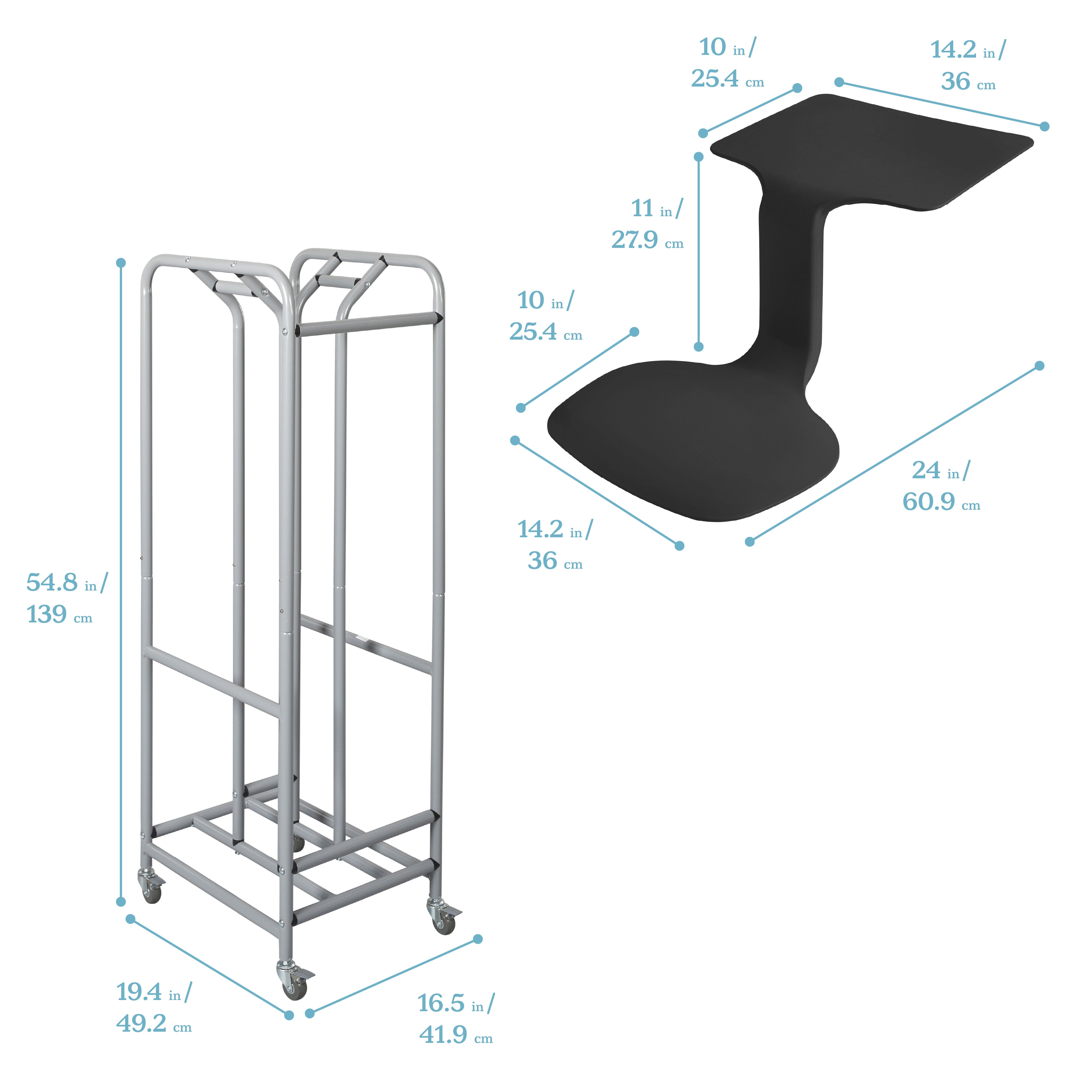 Surf Mobile Learning Package with Lap Desks, Storage Rack and 3-Panel Room Divider