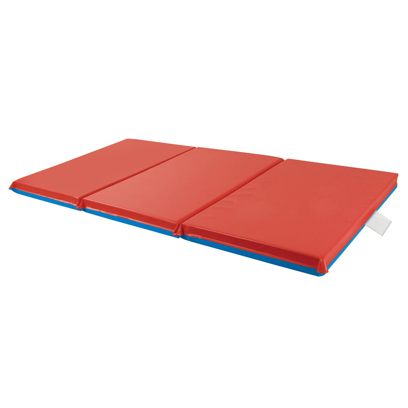 Premium 4-Fold Rest Mat, 2in Thick, 5-Pack - Red/Blue