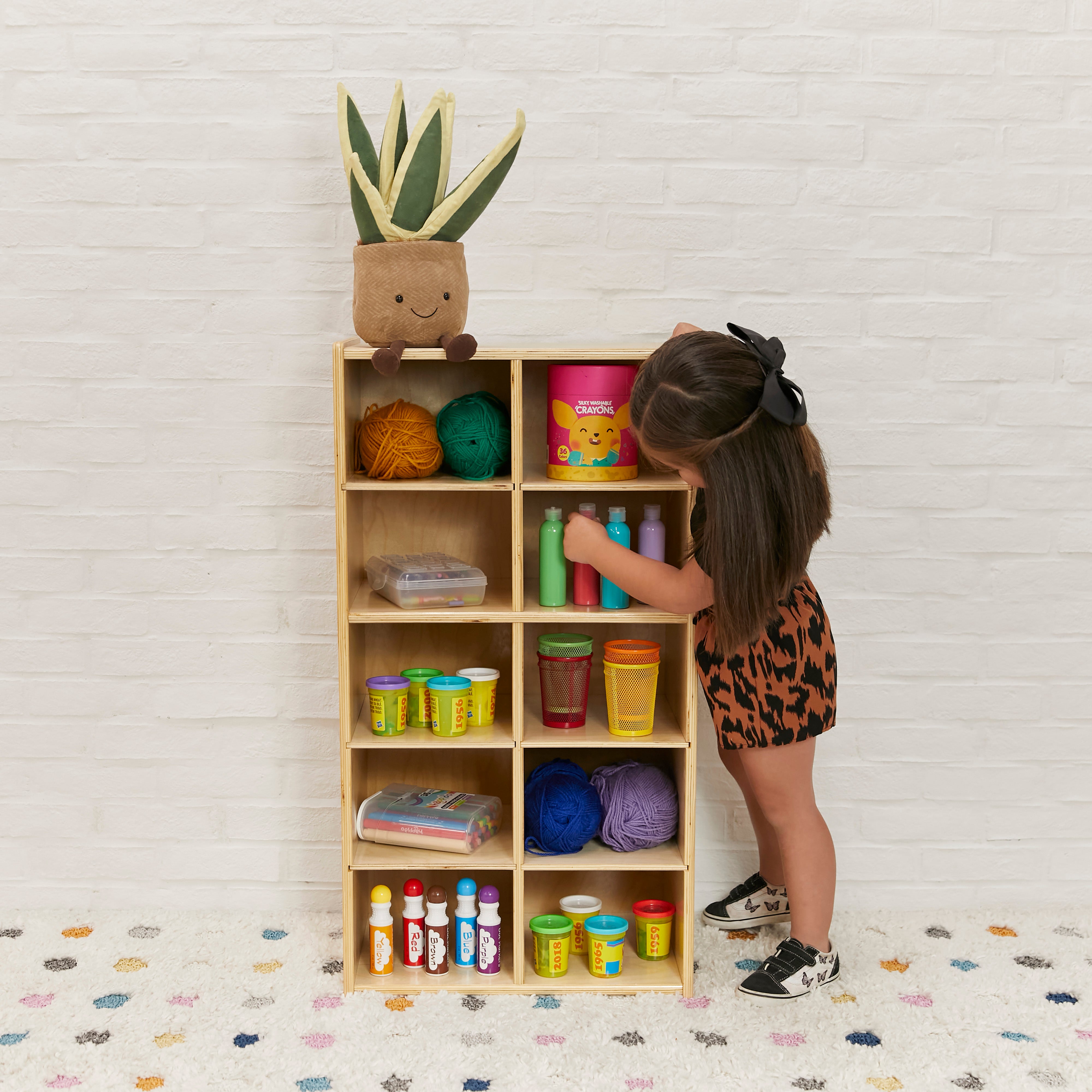 Streamline 10 Cubby Tray Storage Cabinet, 5x2, Classroom Furniture