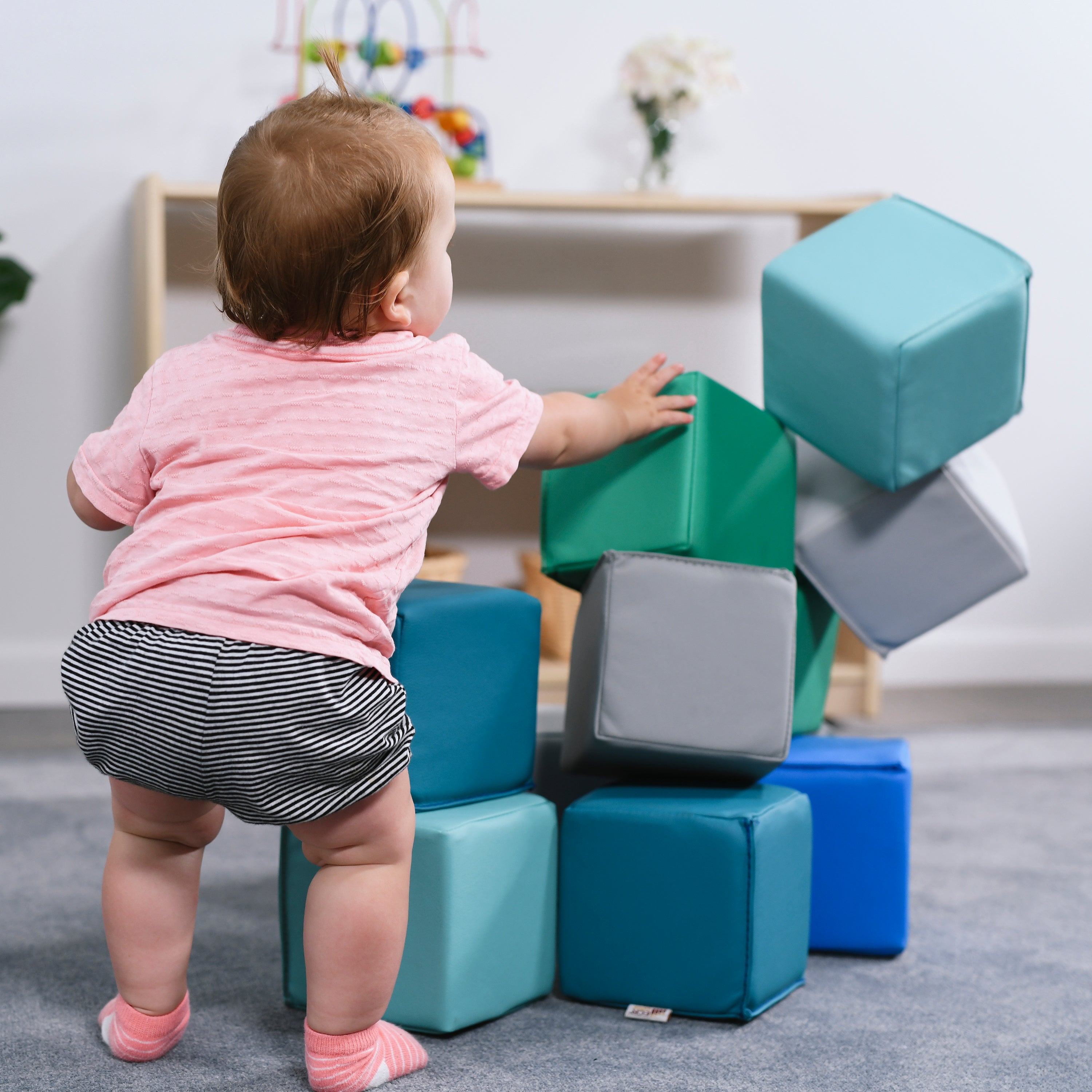 SoftZone Patchwork Toddler Blocks, 12-Piece