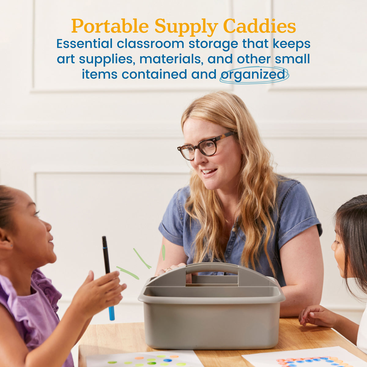 2-Compartment Large Plastic Caddy, 6-Pack