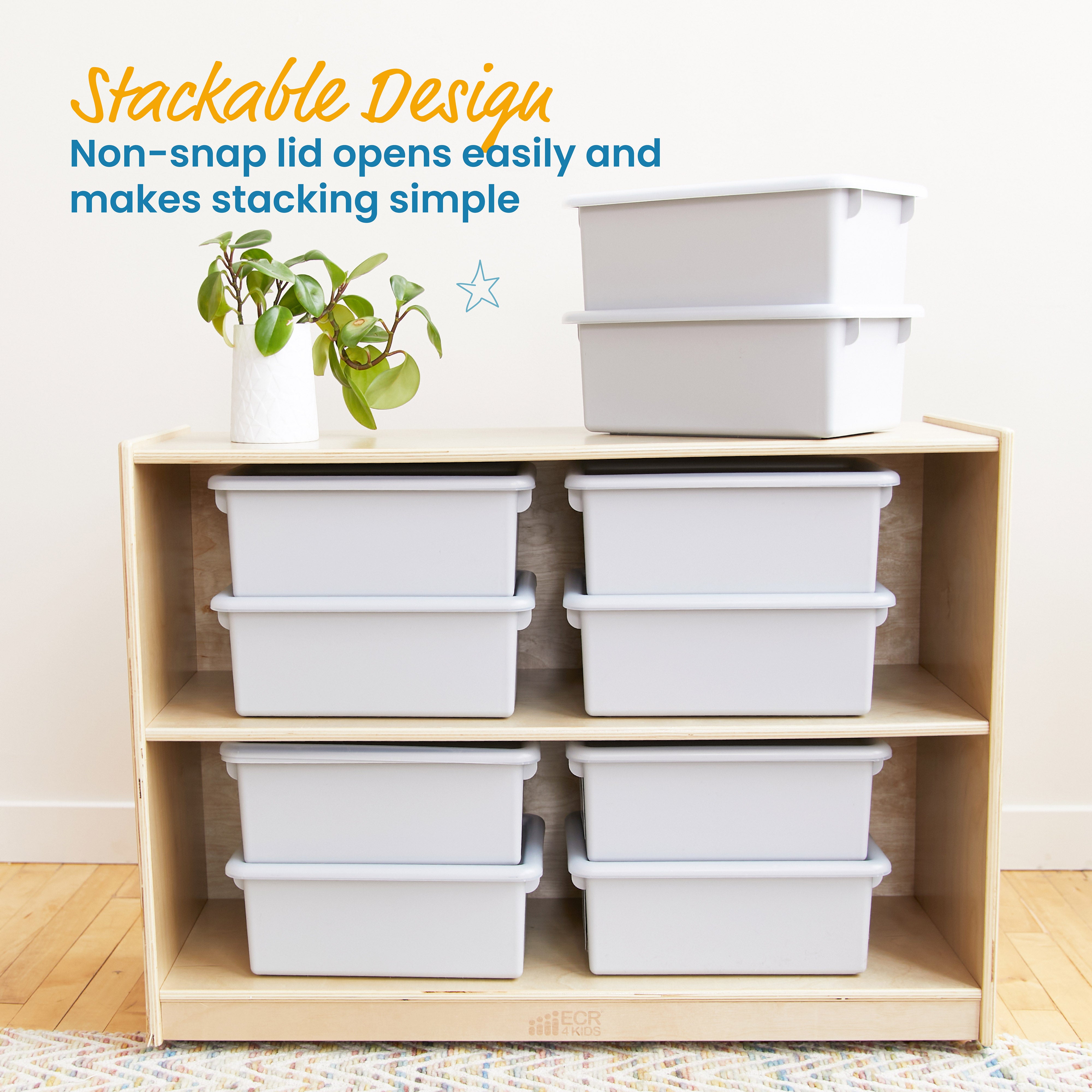 Cubby Storage Bin with Lid, 10-Piece