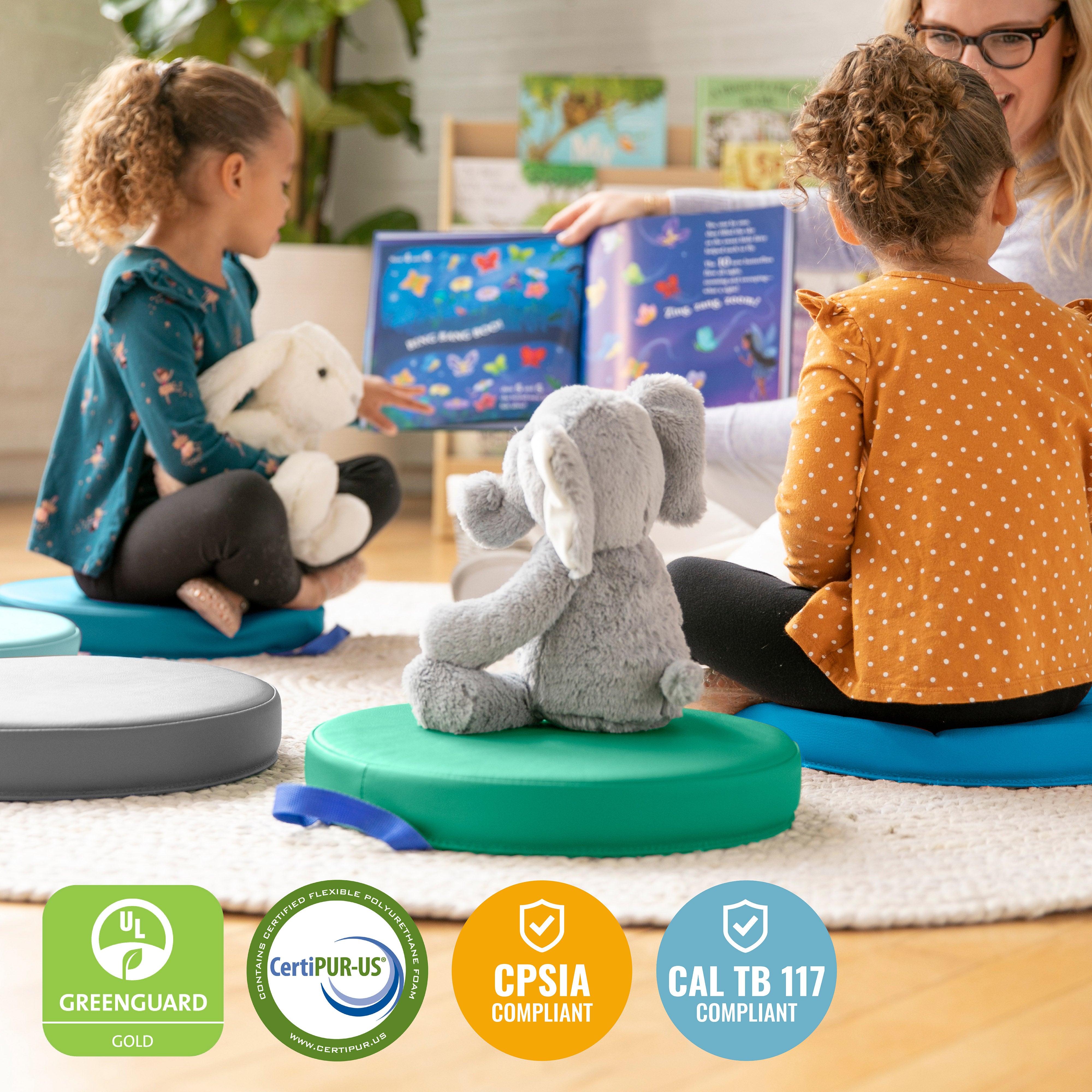 Floor Cushions, Round, 6-Piece