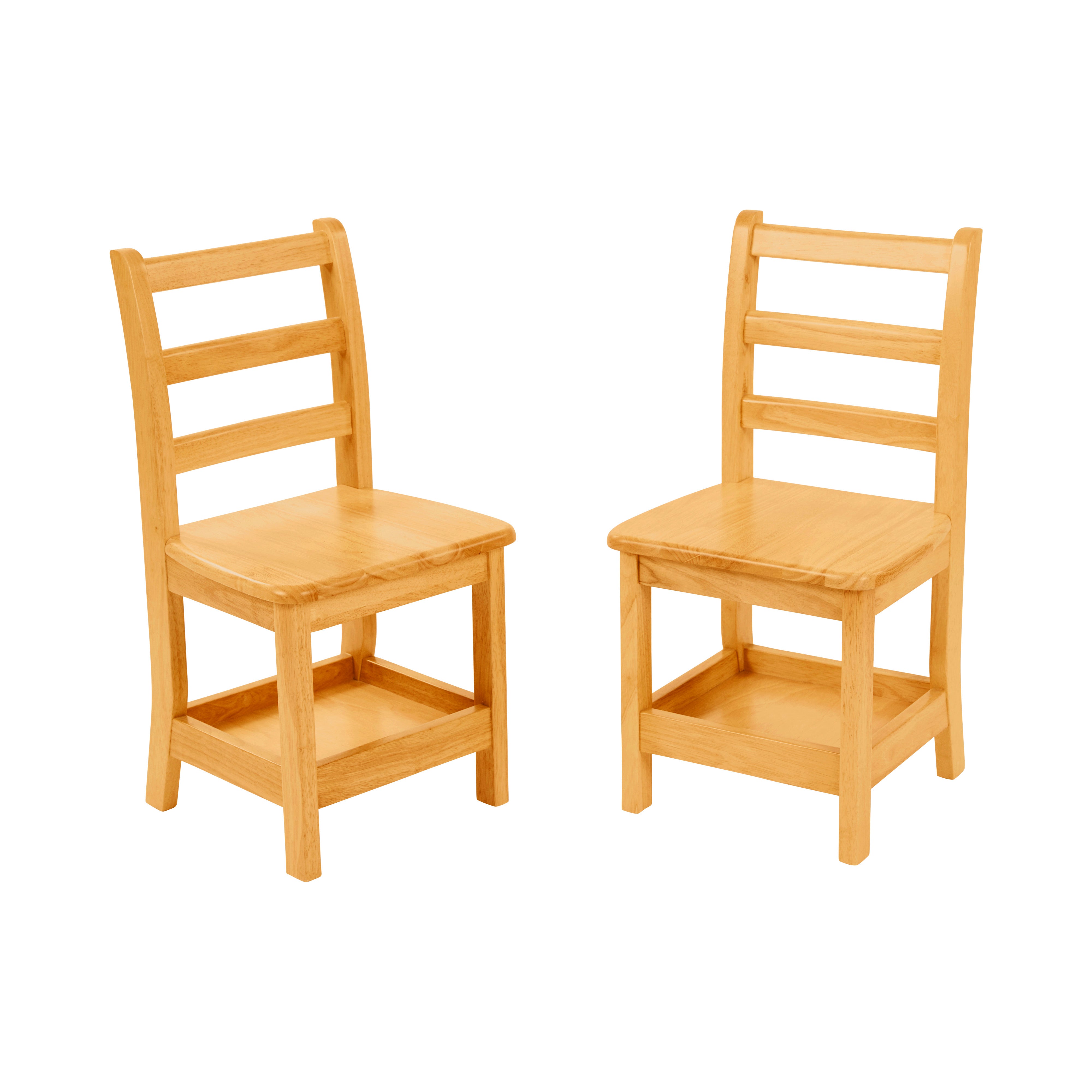 Three-Rung Ladderback Chair with Storage, 2-Pack