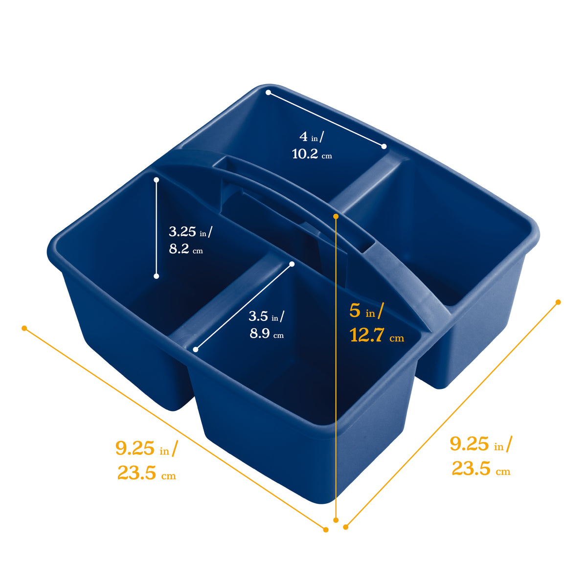 4-Compartment Medium Plastic Caddy, 6-Pack